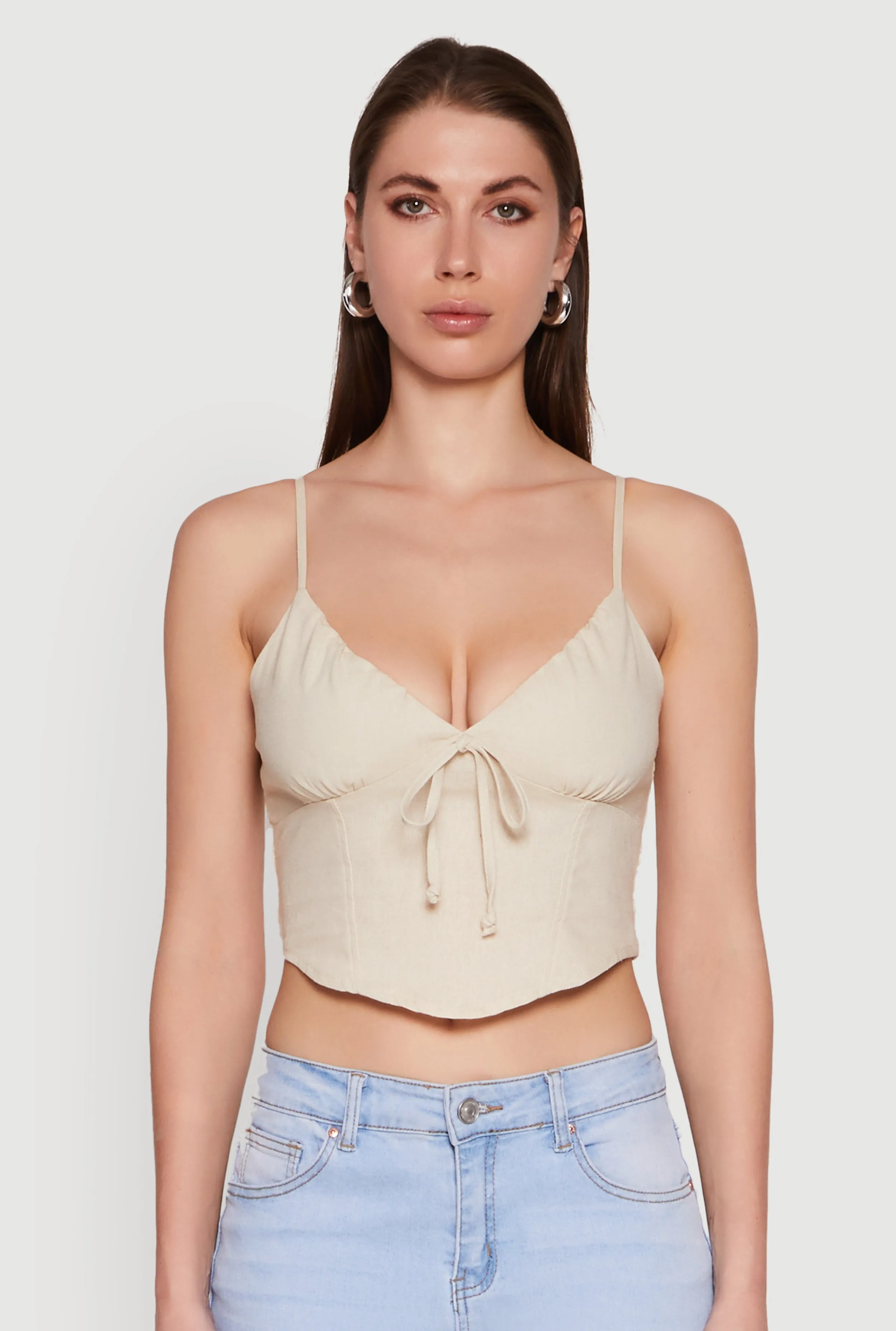 Chic Linen Bustier Top with Sweetheart Neckline sold by Rainbow product image thumbnail 2