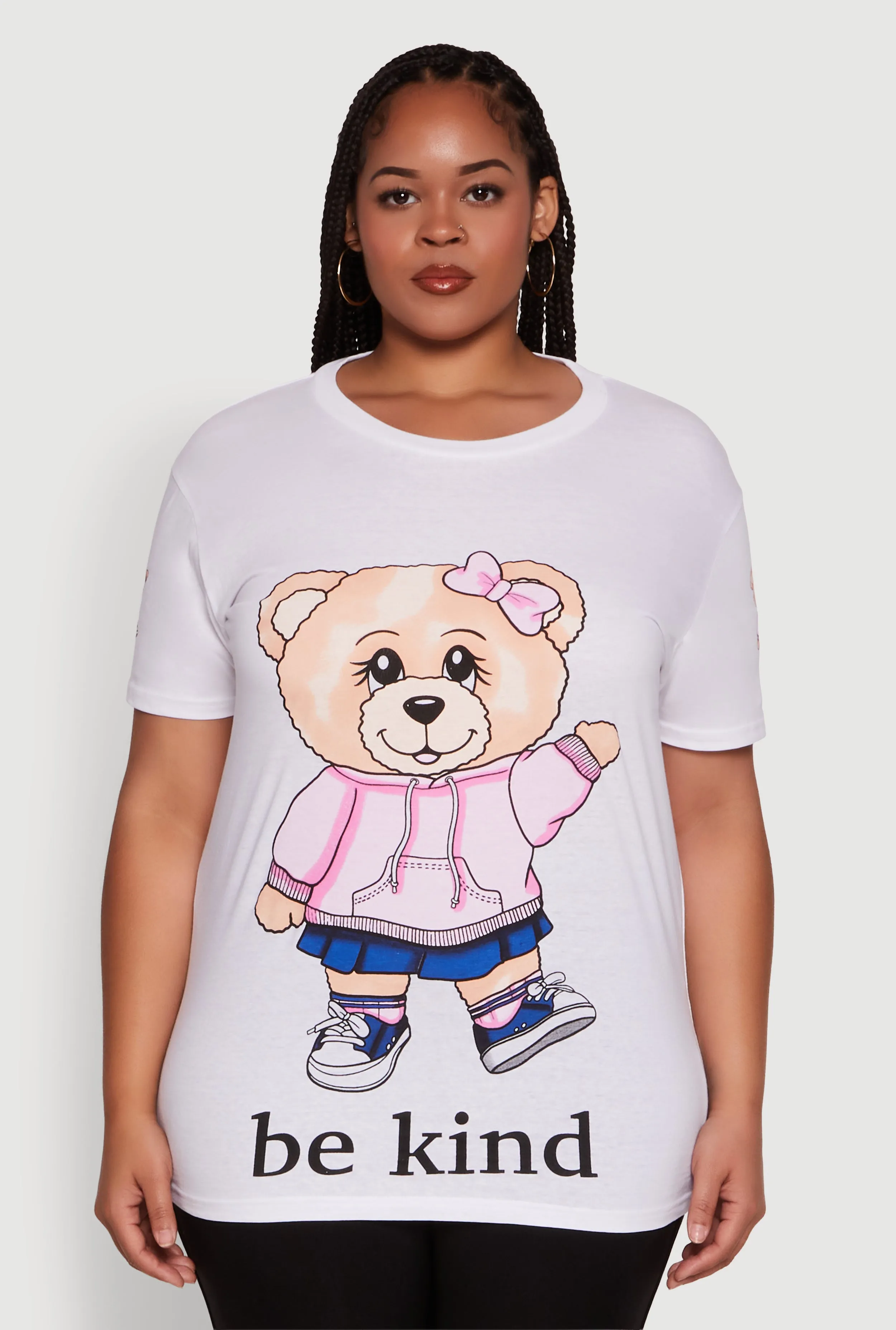 Plus Size Be Kind Bear Graphic Crew Neck T-Shirt sold by Rainbow product image thumbnail 2