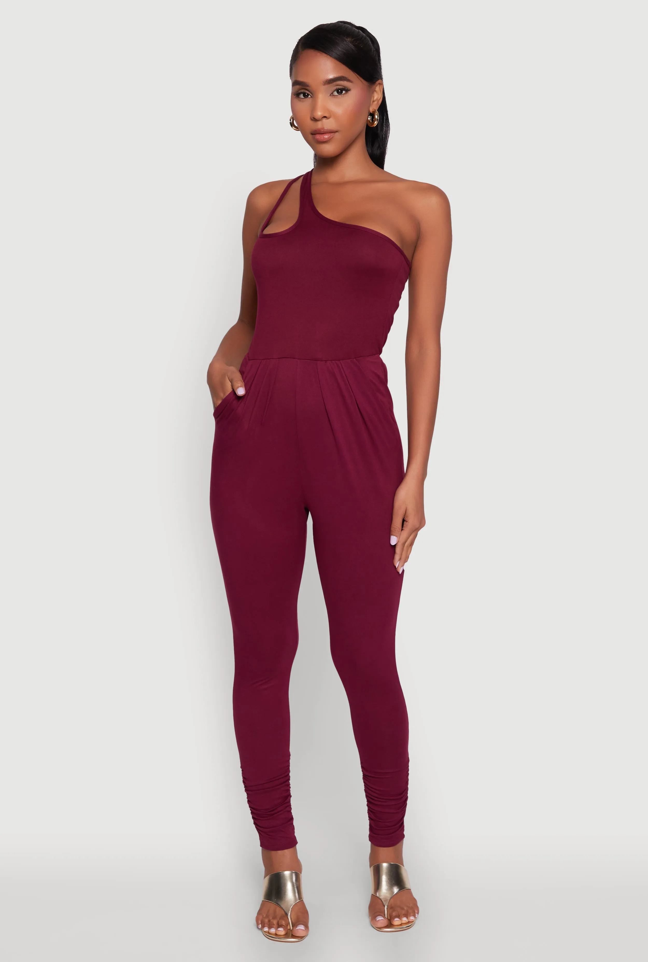 Stylish Cut Out One Shoulder Jumpsuit sold by Rainbow