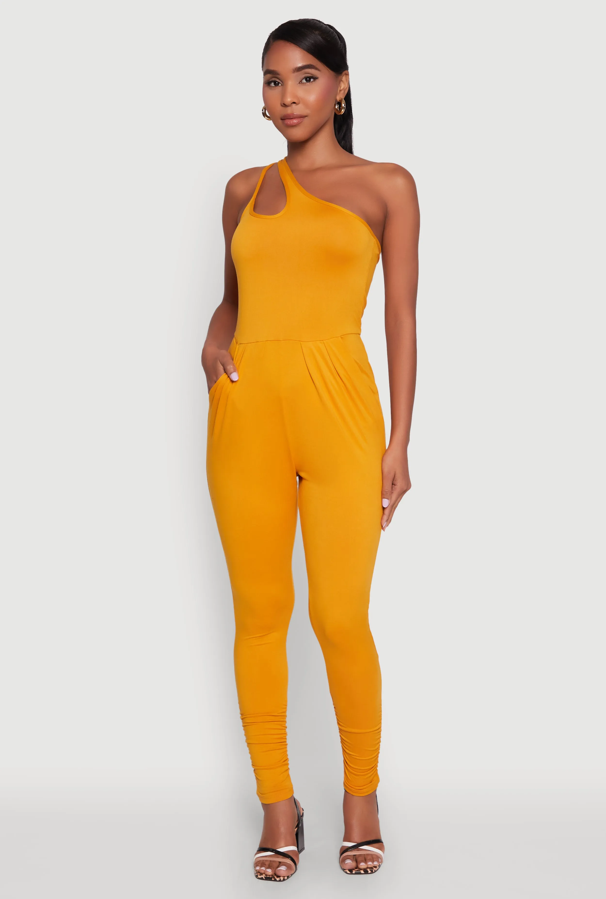 Stylish Cut Out One Shoulder Jumpsuit sold by Rainbow