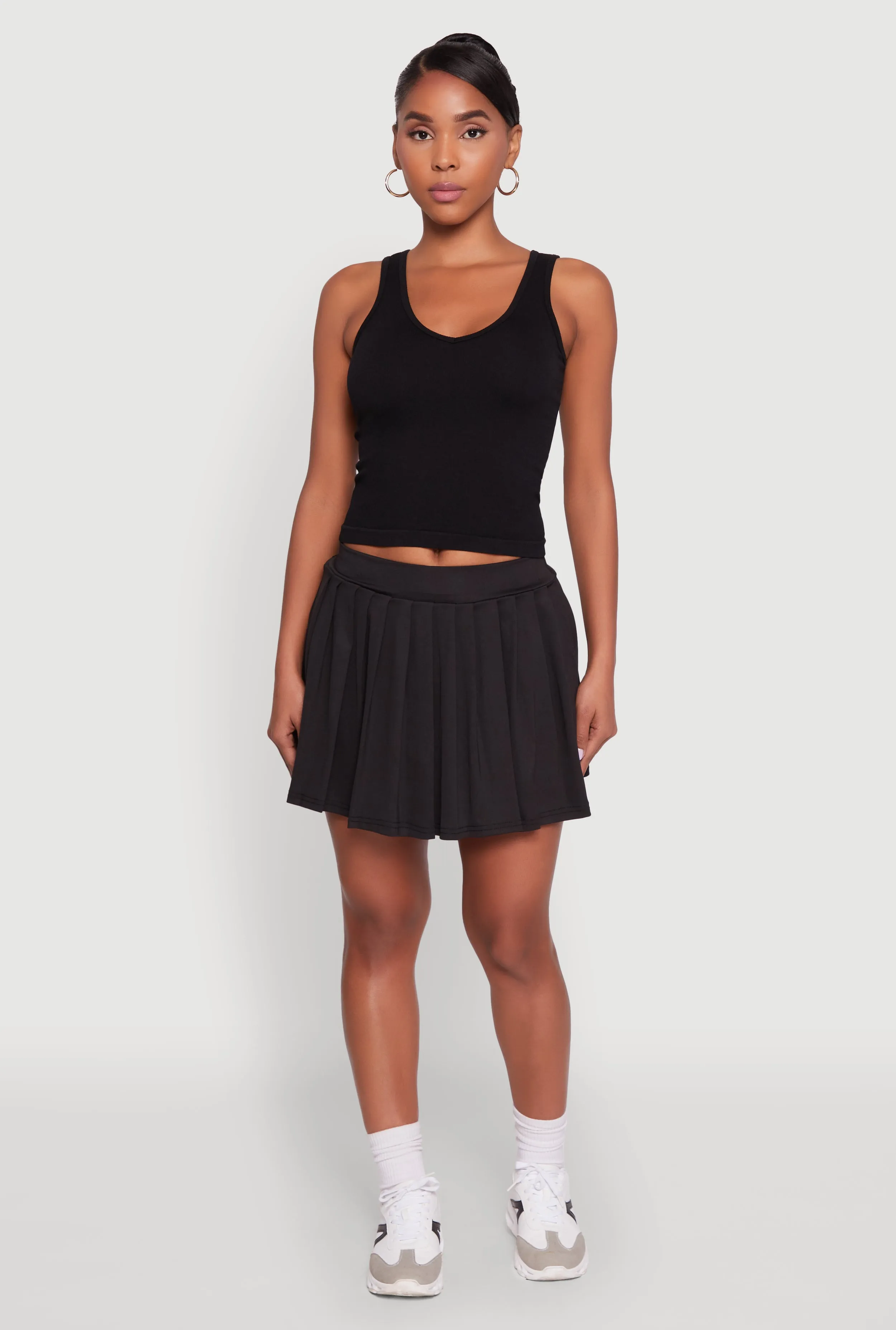 Stylish High Waist Pleated Tennis Skirt sold by Rainbow