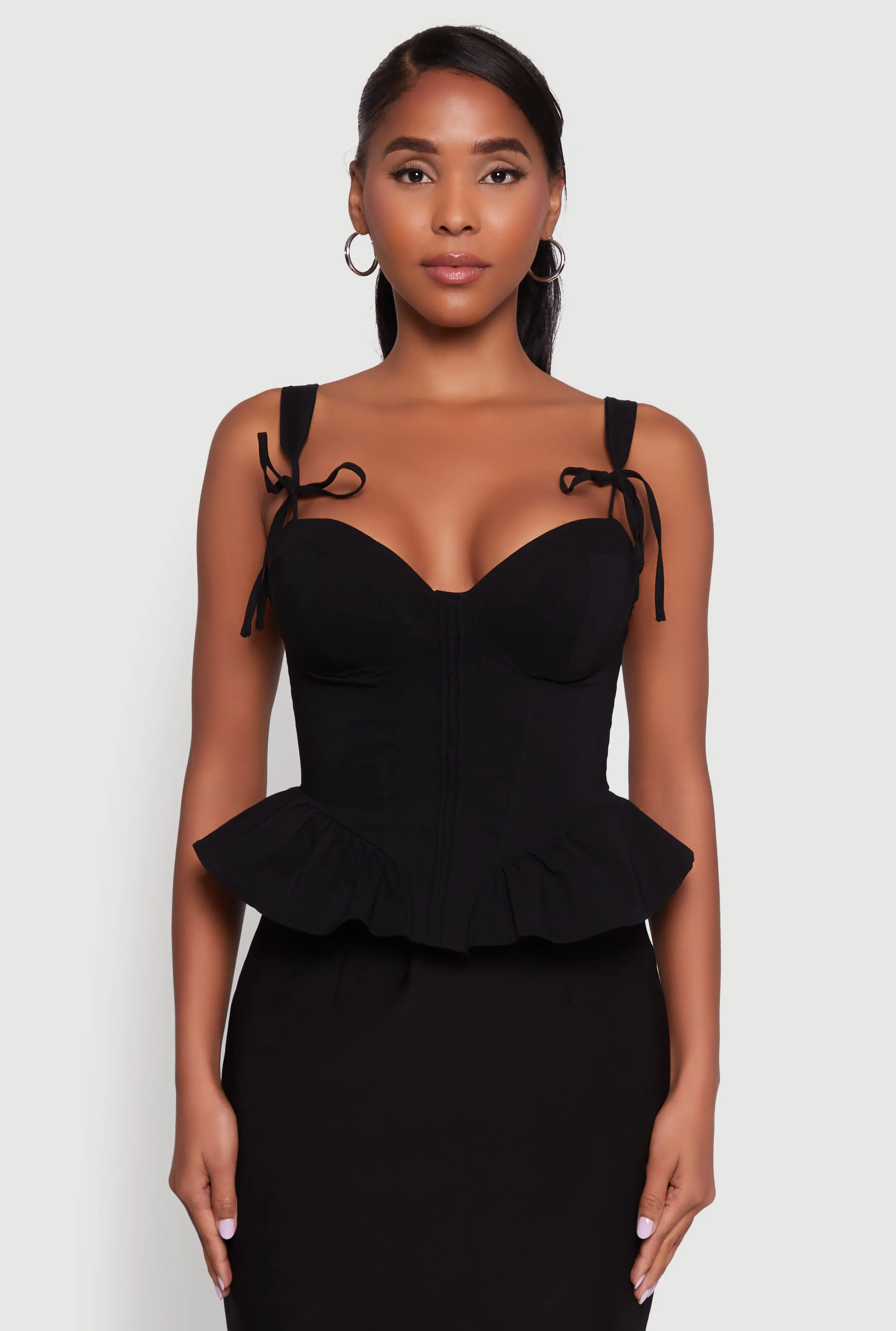 Iris Peplum Bustier Top with Padded Cups and Tie Straps sold by Rainbow product image thumbnail 2