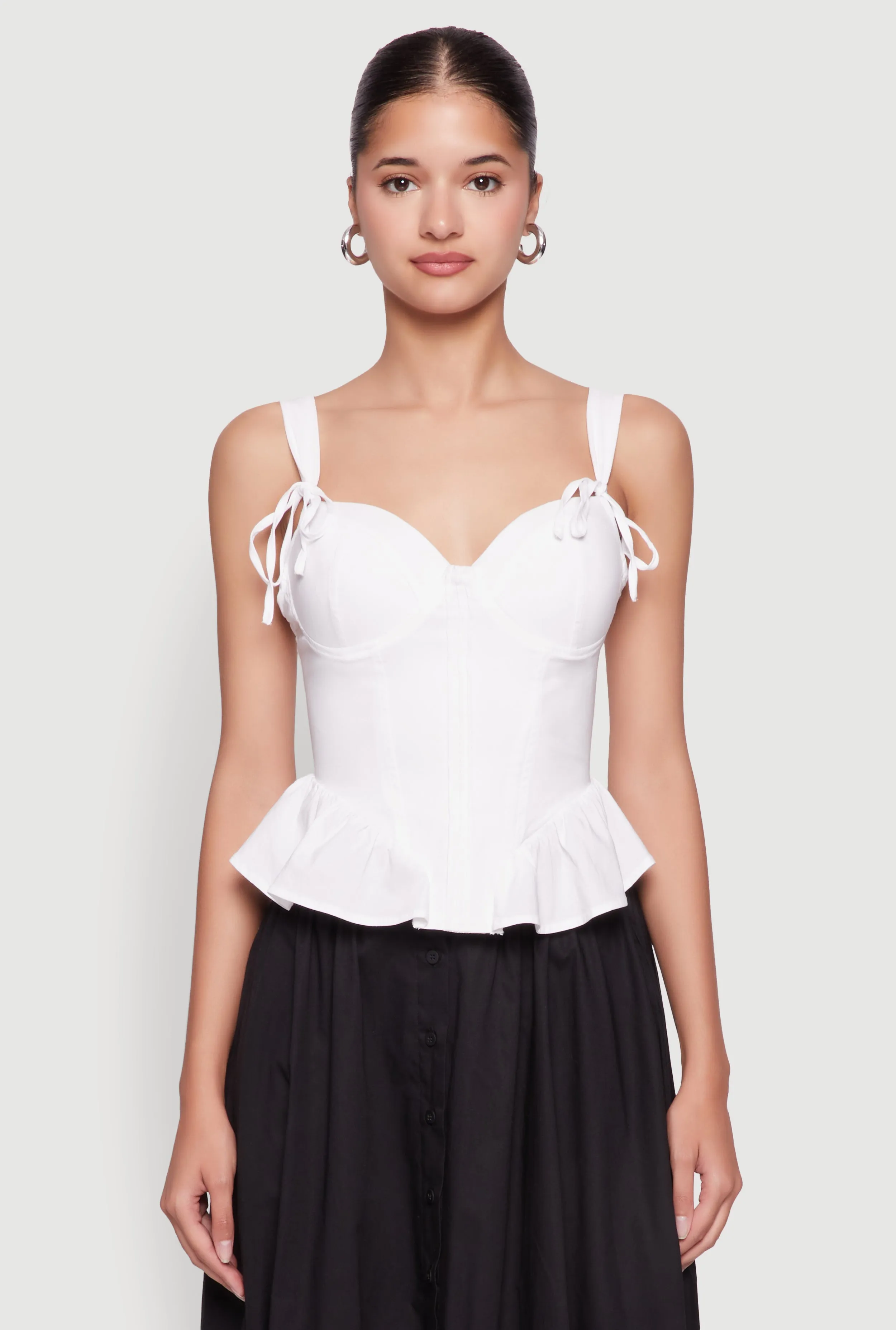 Iris Peplum Bustier Top with Padded Cups and Tie Straps sold by Rainbow product image thumbnail 2