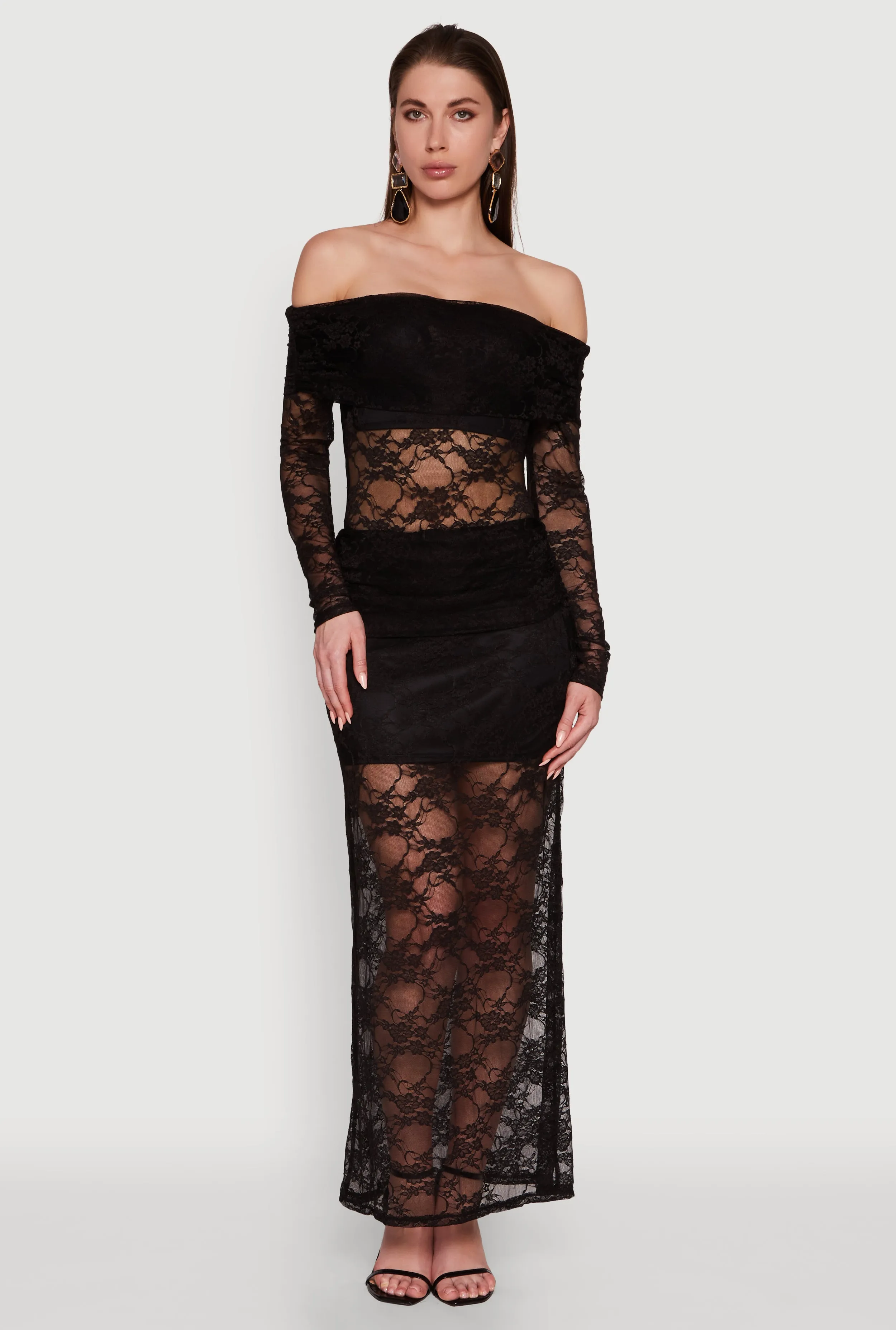 Lace Fold Over Off The Shoulder Blouse sold by Rainbow product image thumbnail 3