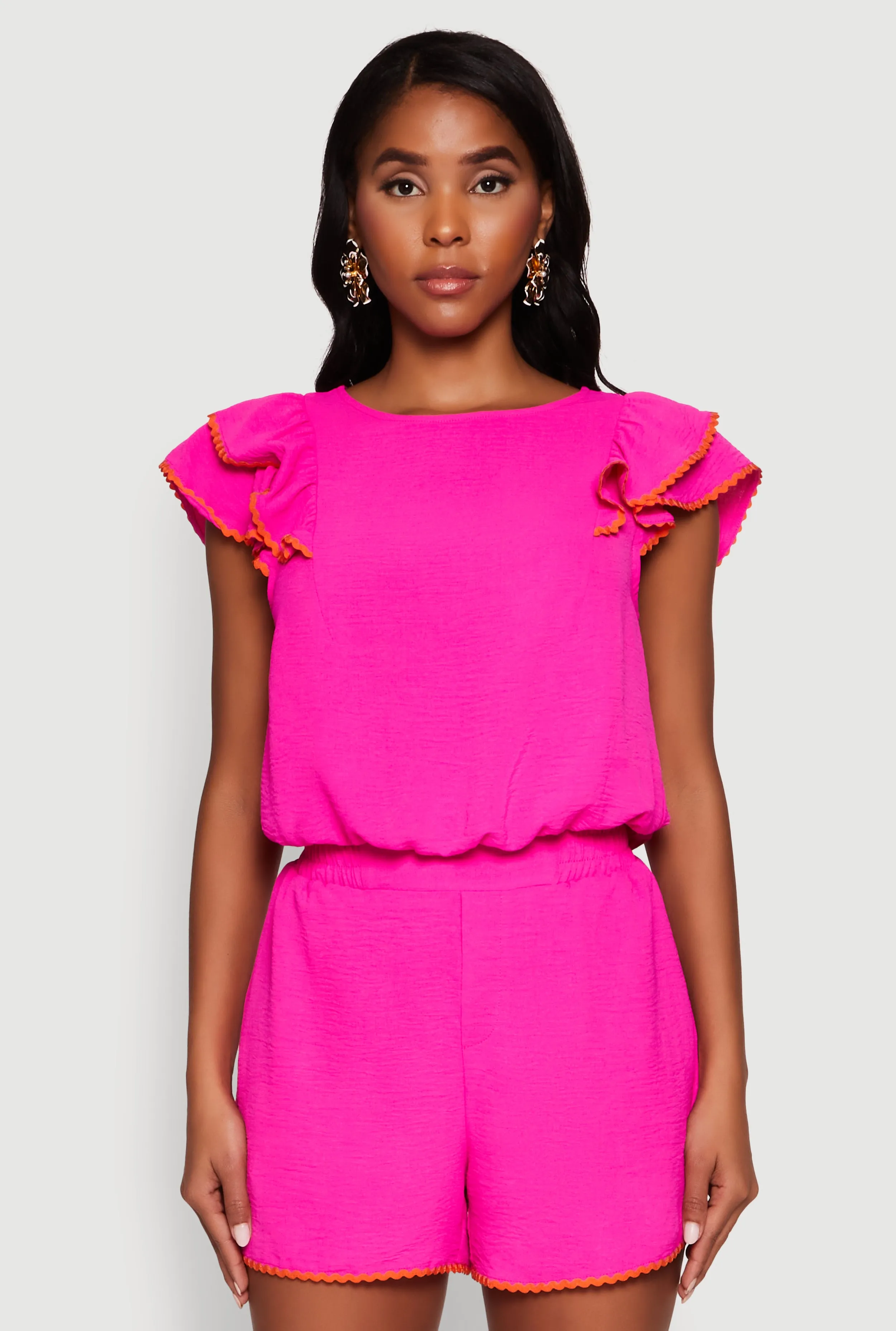 Chic Crepe Knit Cropped Blouse with Tiered Sleeves sold by Rainbow