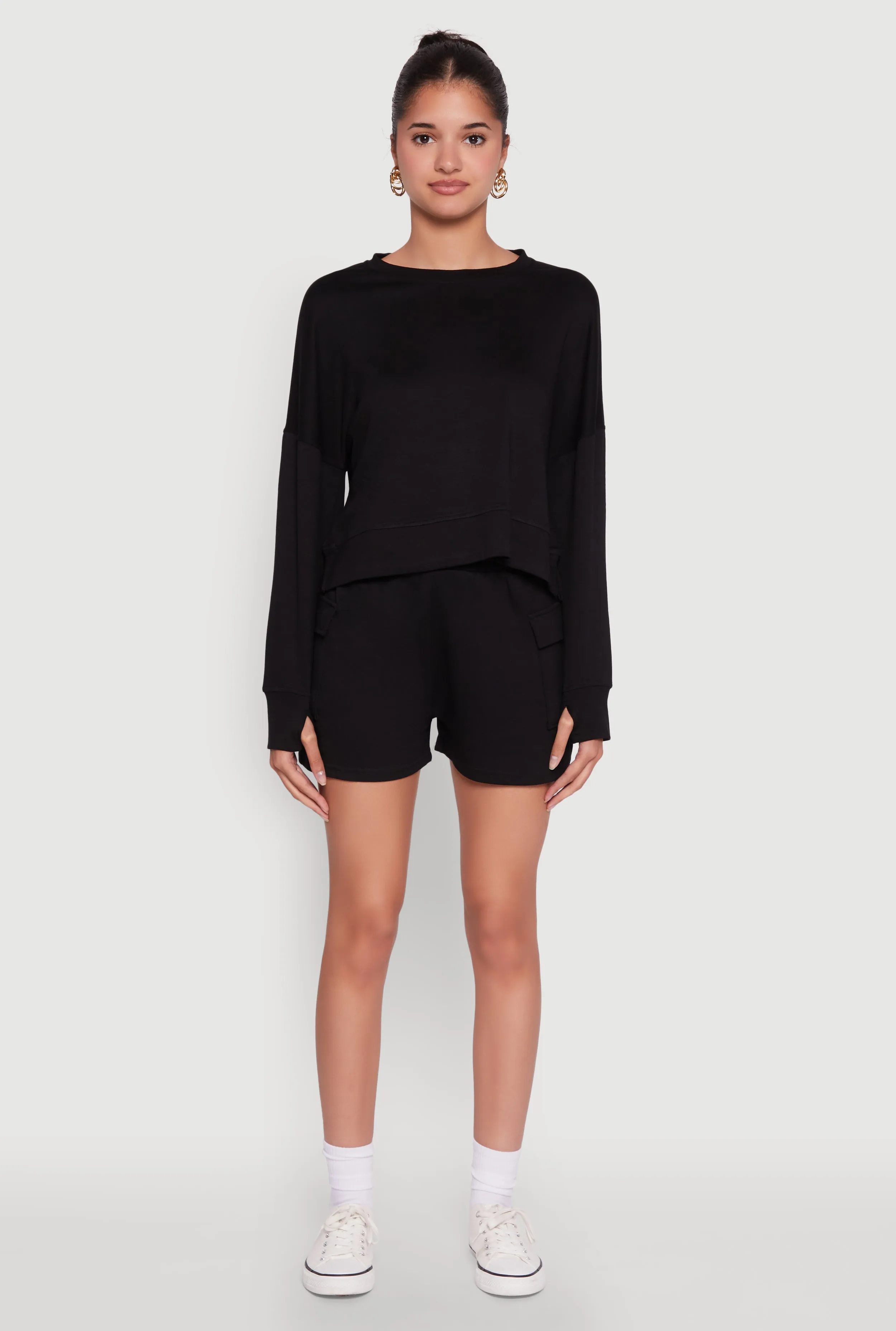 Trendy Soft Knit Pull On Cargo Shorts sold by Rainbow product image thumbnail 2