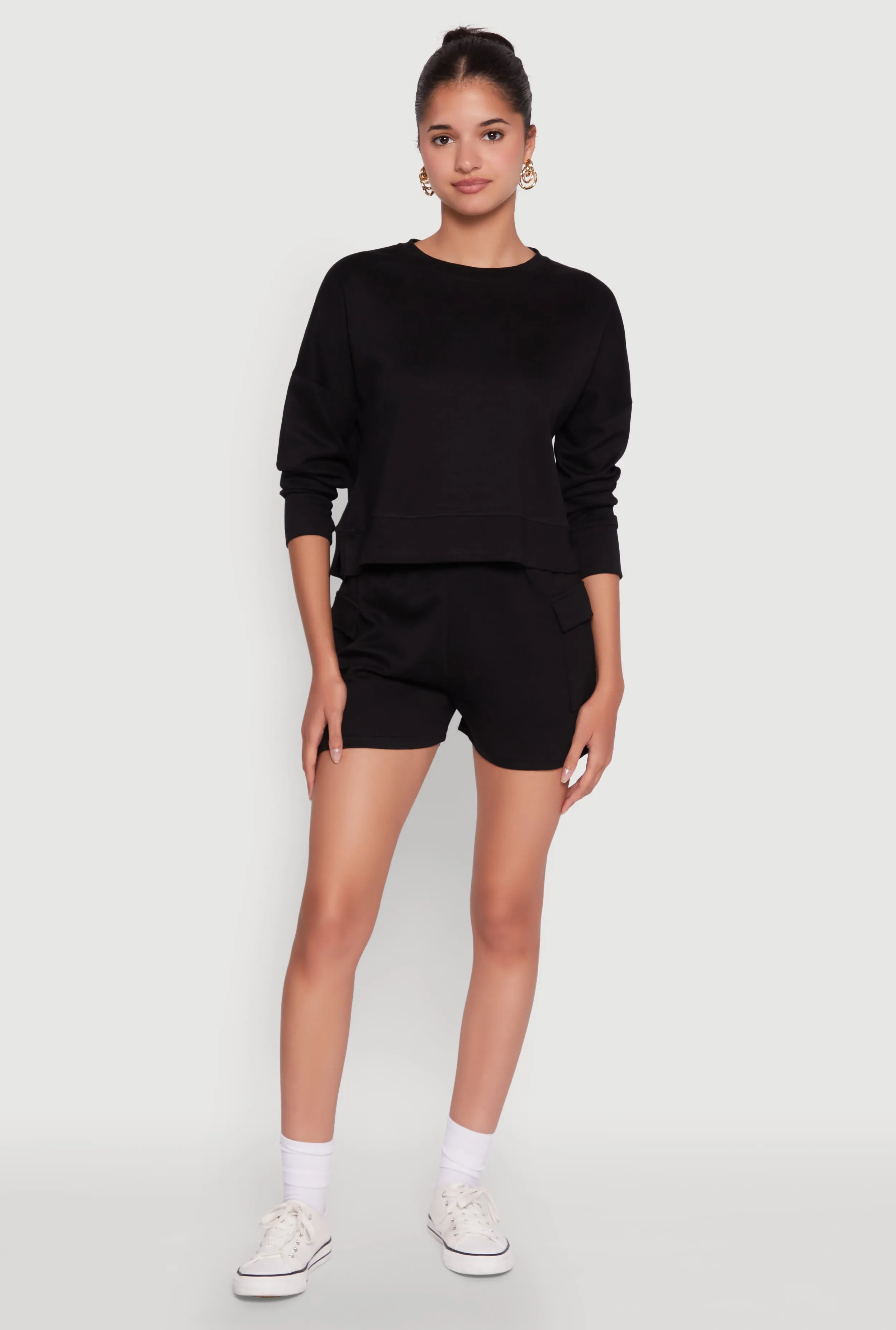 Trendy Soft Knit Pull On Cargo Shorts sold by Rainbow