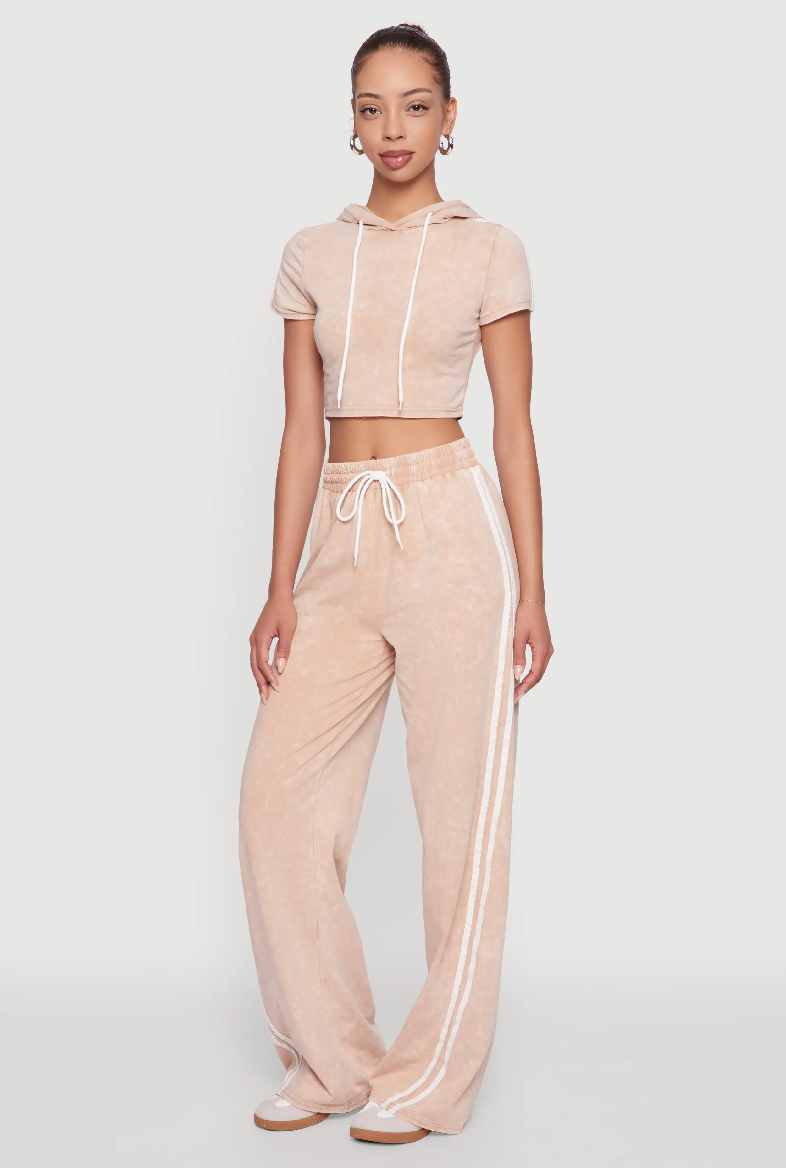 Daisy Mineral Wash Drawstring Waist Active Pants sold by Rainbow