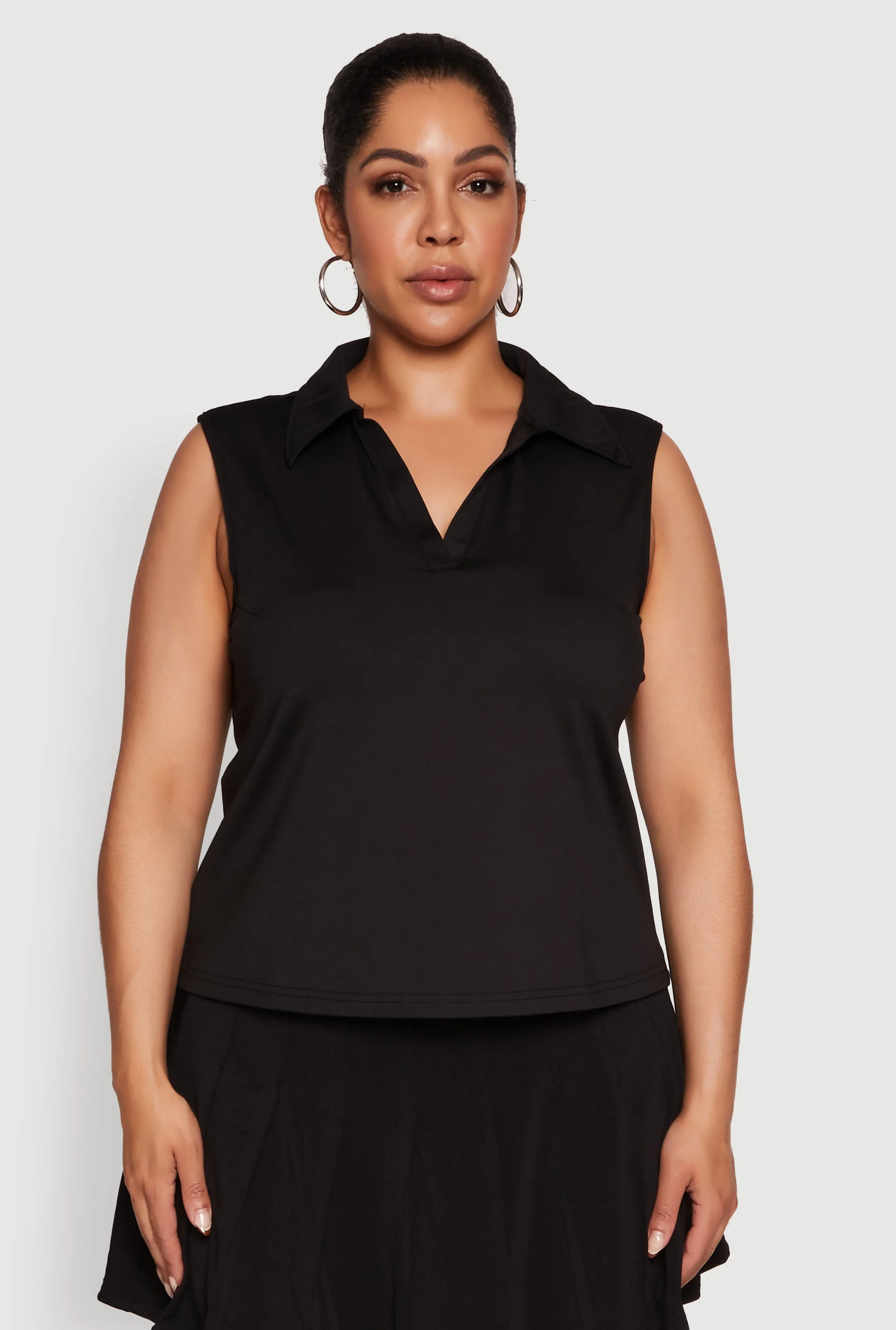 Plus Size Active Sleeveless Polo Top sold by Rainbow