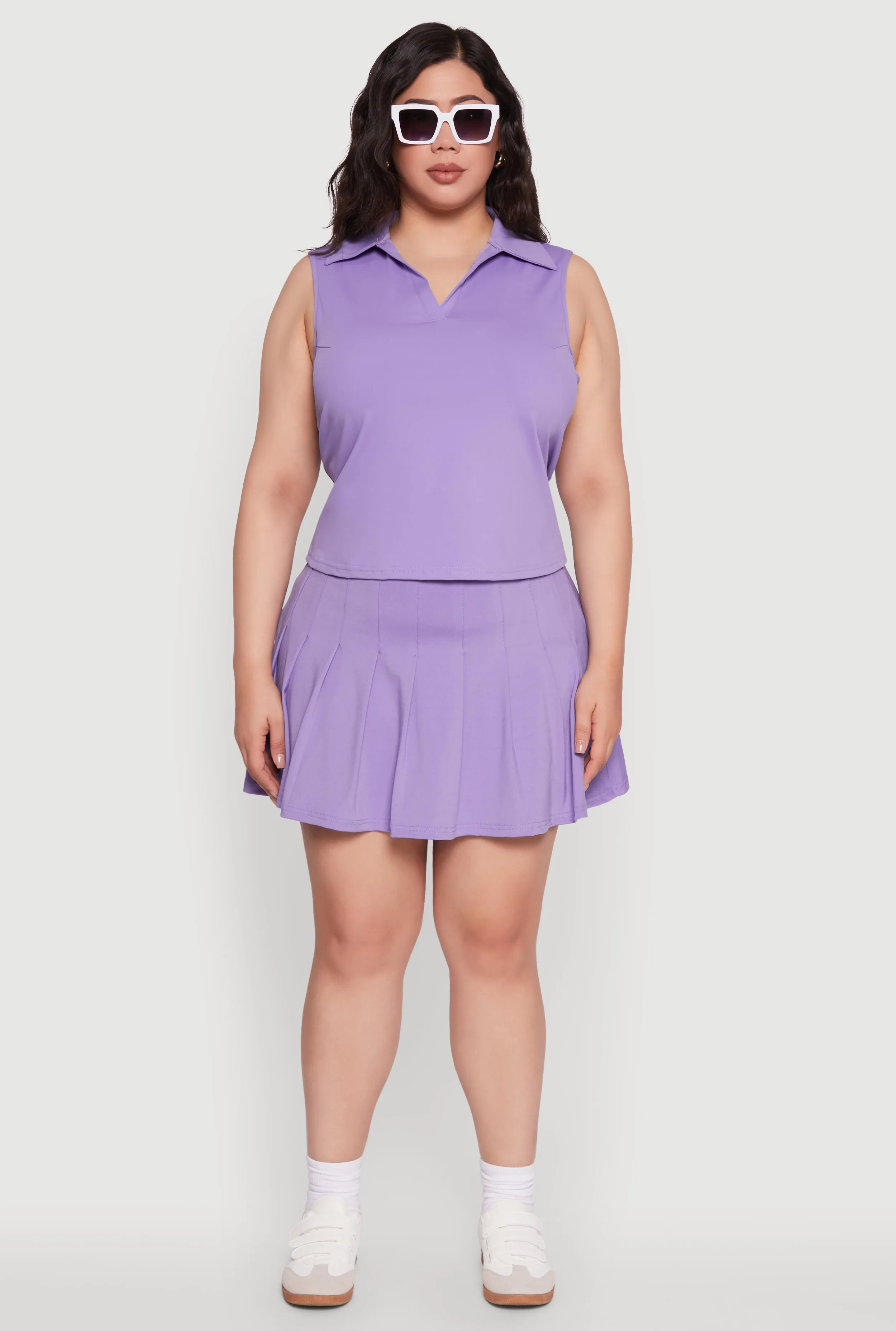 Plus Size Active High Waisted Pleated Skort sold by Rainbow product image thumbnail 2