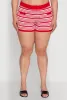 Plus Size Daisy Striped Button Detail Shorts sold by Rainbow