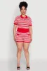 Plus Size Daisy Striped Button Detail Shorts sold by Rainbow