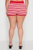 Plus Size Daisy Striped Button Detail Shorts sold by Rainbow