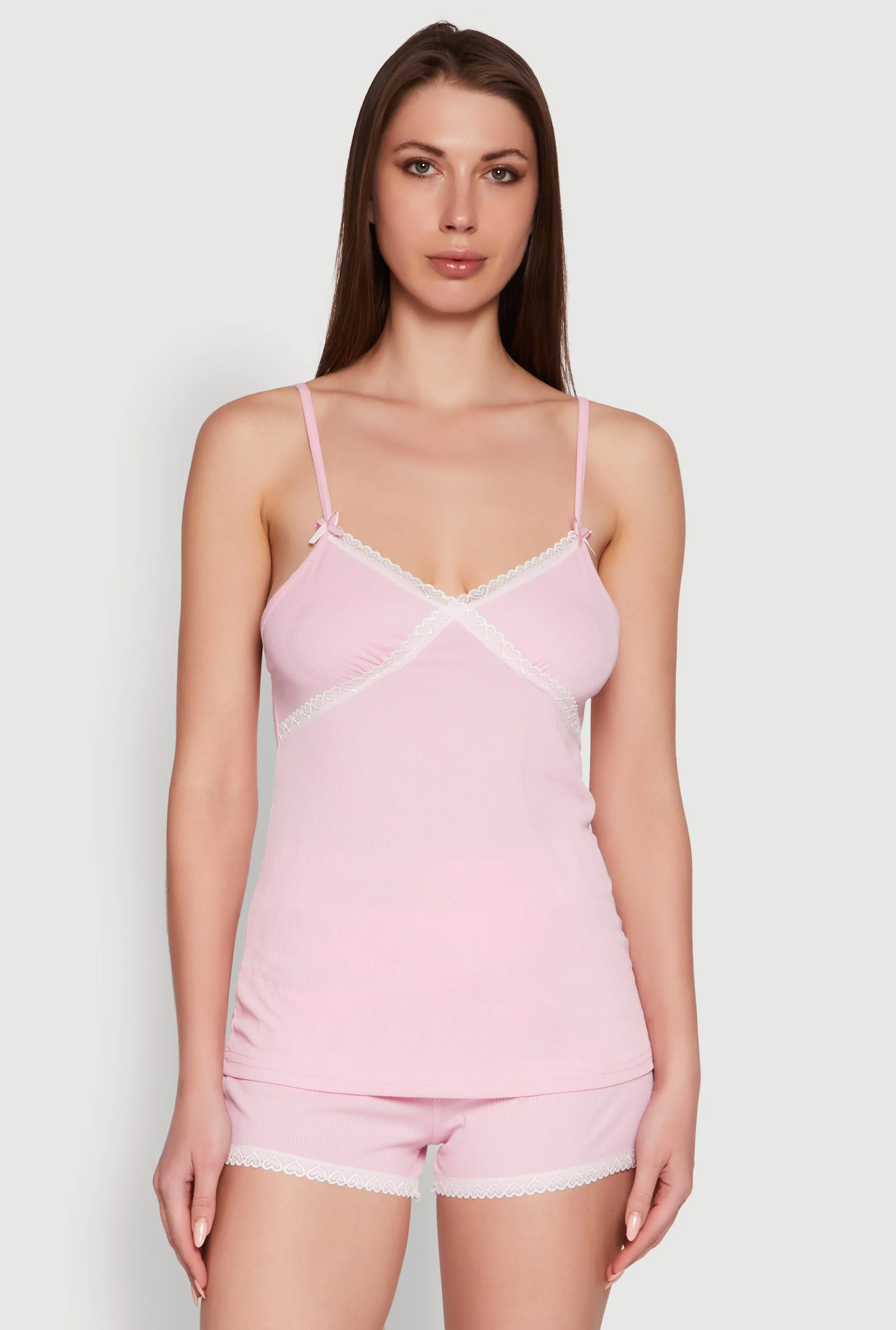 Rib Knit Lace Trim Pajama Set sold by Rainbow product image thumbnail 2