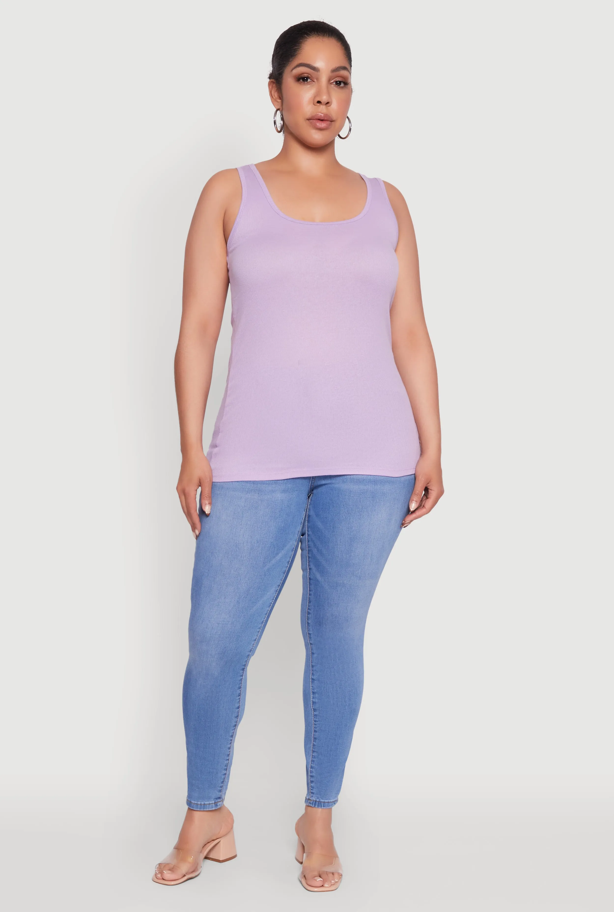Plus Size Rib Knit Tank Top sold by Rainbow
