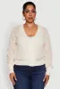Plus Size Crochet Long Sleeve Button Front Cardigan sold by Rainbow