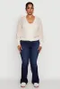 Plus Size Crochet Long Sleeve Button Front Cardigan sold by Rainbow