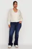 Plus Size Crochet Long Sleeve Button Front Cardigan sold by Rainbow