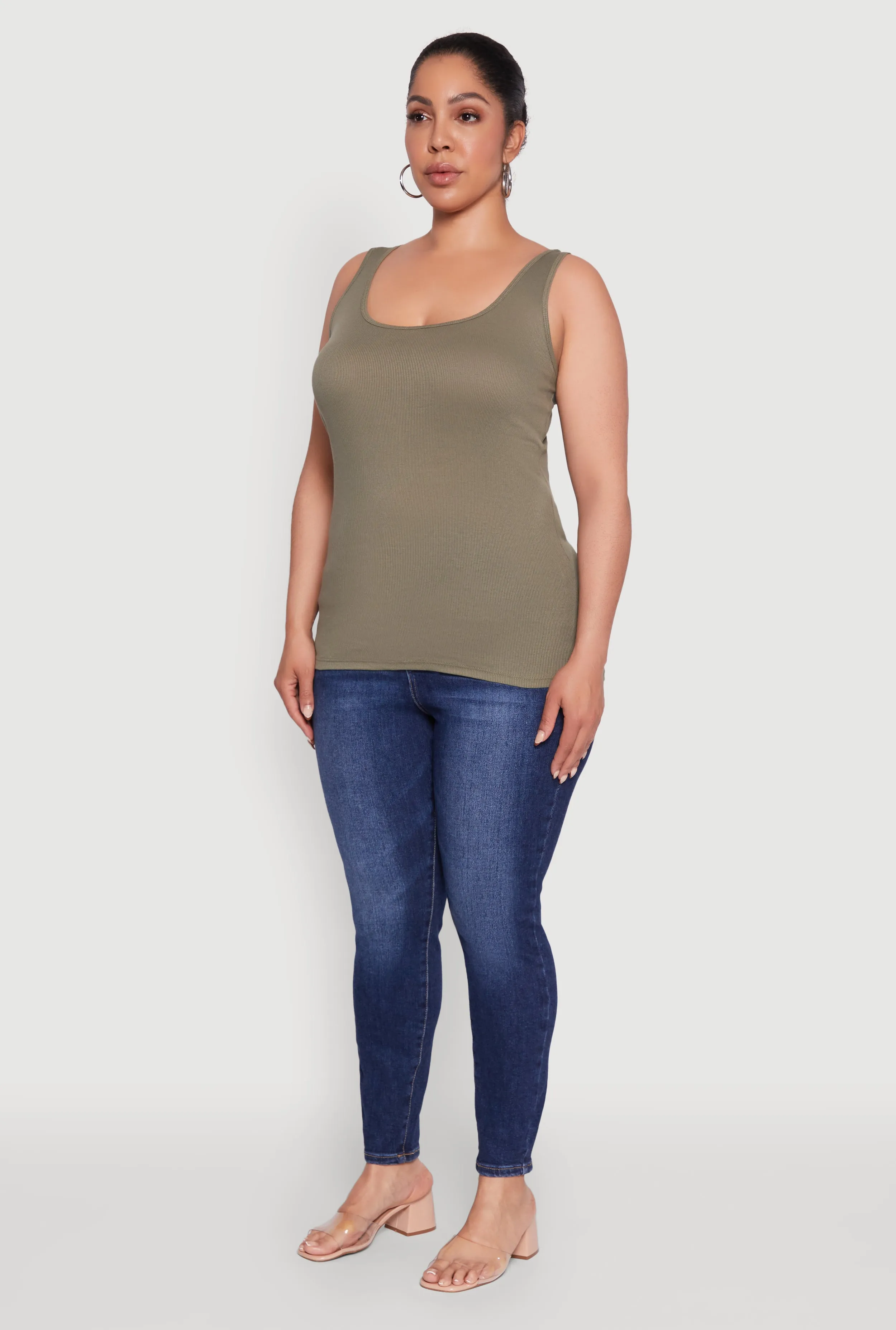 Plus Size Rib Knit Tank Top sold by Rainbow product image thumbnail 5