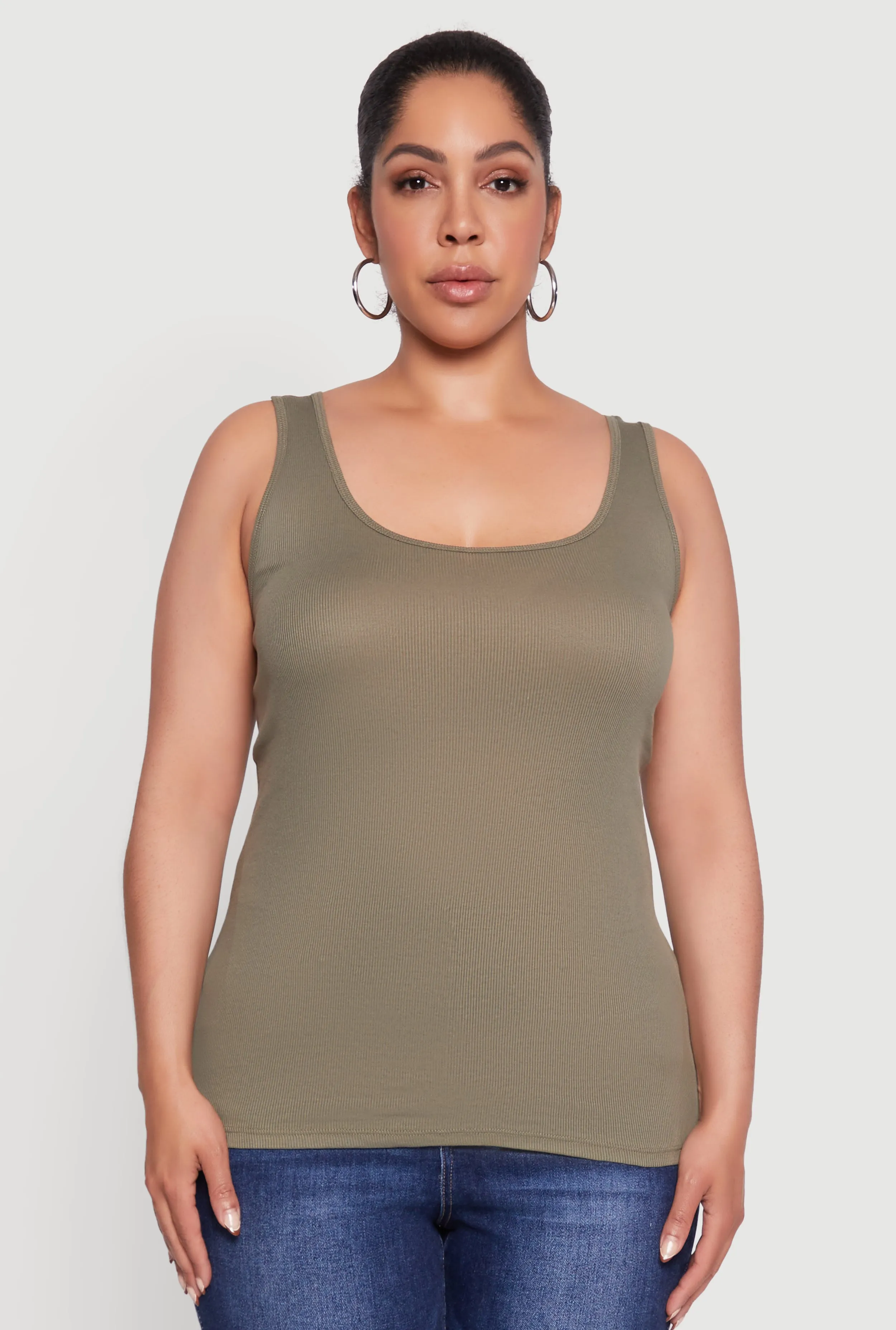 Plus Size Rib Knit Tank Top sold by Rainbow product image thumbnail 2