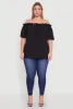 Plus Size Stylish Off the Shoulder Tiered Sleeve Blouse sold by Rainbow