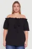 Plus Size Stylish Off the Shoulder Tiered Sleeve Blouse sold by Rainbow