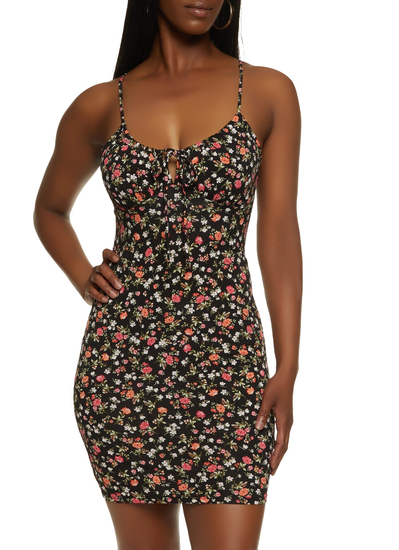 Ditsy Floral Print Ruched Bust Cami Dress sold by Rainbow