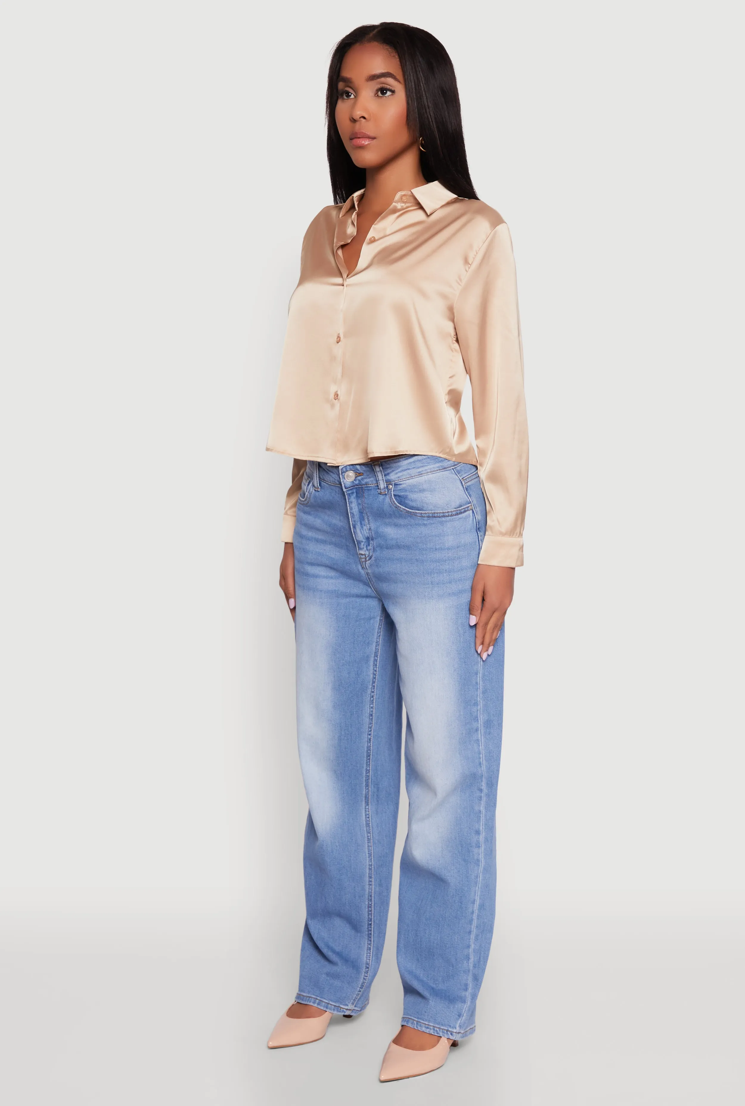 Satin Long Sleeve Shirt sold by Rainbow product image thumbnail 5