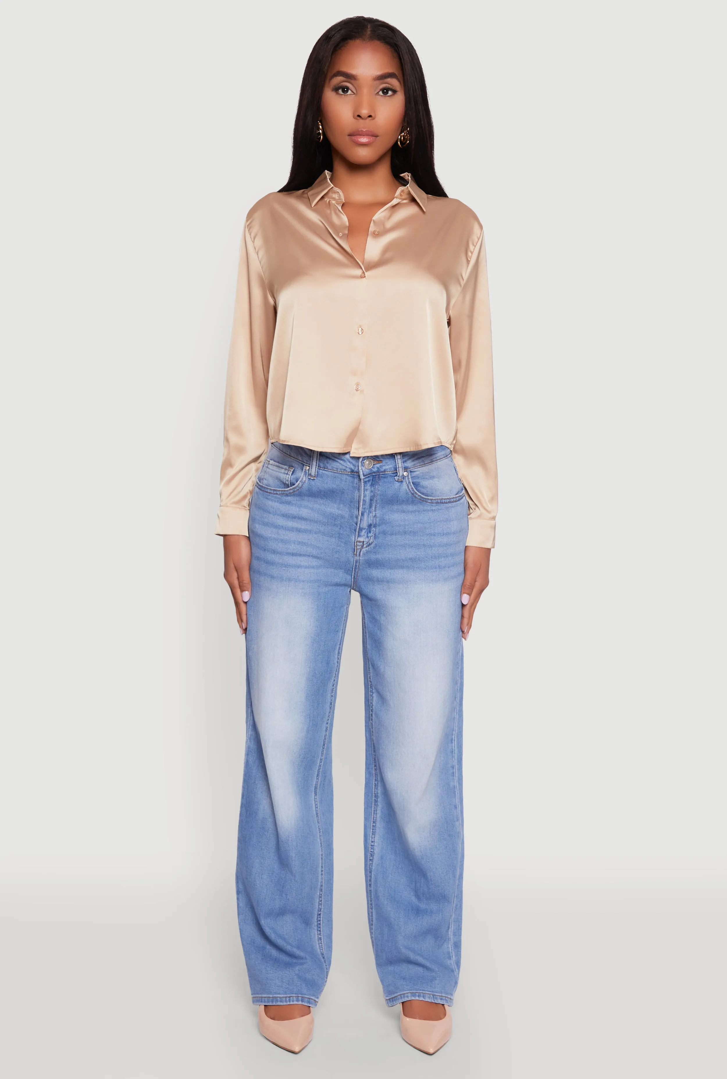 Satin Long Sleeve Shirt sold by Rainbow product image thumbnail 3