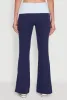 Stylish Rib Knit Contrast Fold Over Bootcut Pants sold by Rainbow