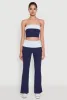 Stylish Rib Knit Contrast Fold Over Bootcut Pants sold by Rainbow