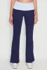 Stylish Rib Knit Contrast Fold Over Bootcut Pants sold by Rainbow