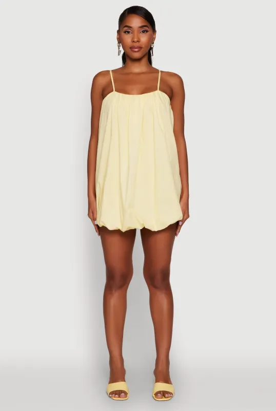 Chic Poplin Bubble Hem Spaghetti Strap Dress sold by Rainbow