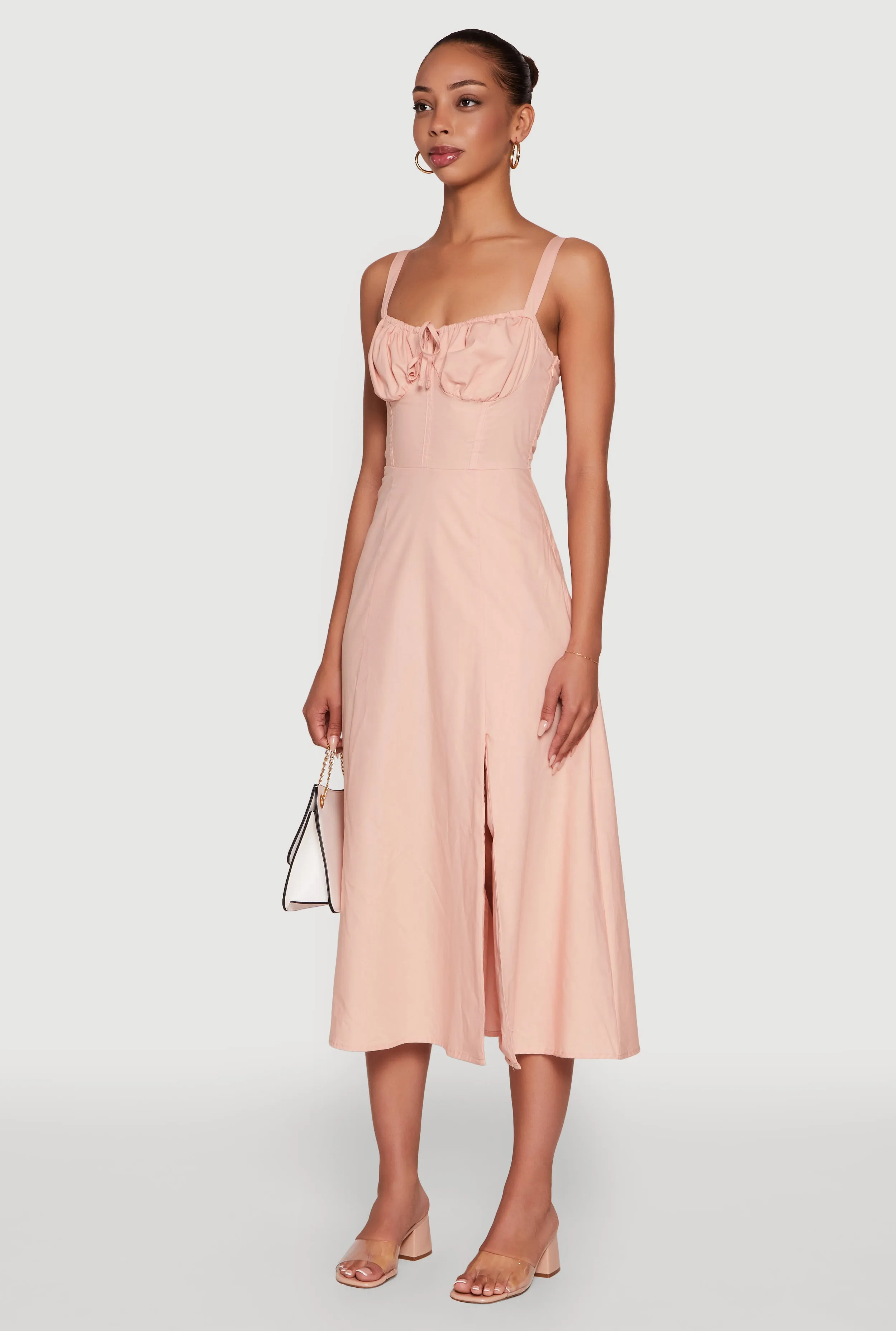 Haute Monde Sleeveless Lace Up Corset Dress with Side Slit sold by Rainbow product image thumbnail 3