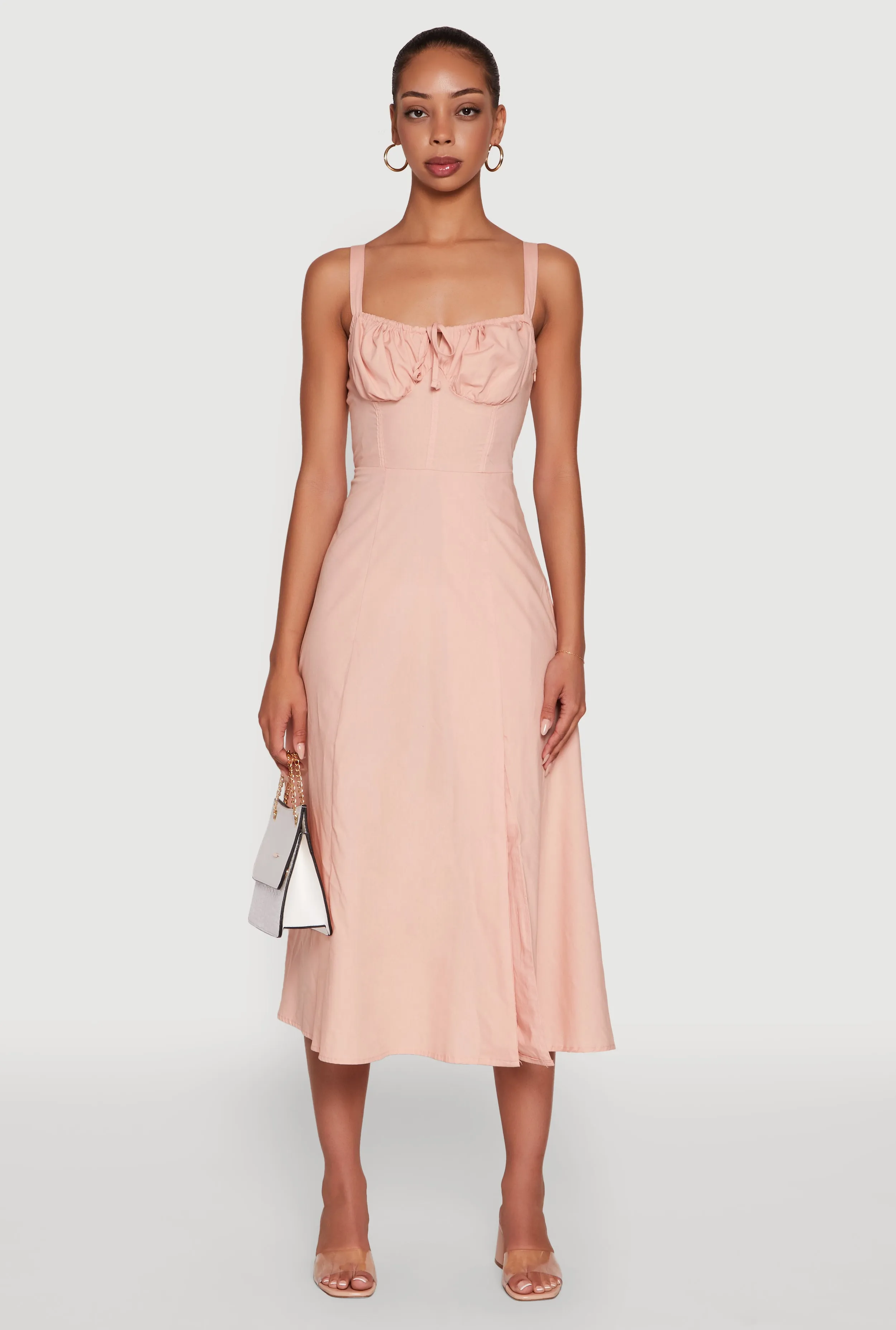 Haute Monde Sleeveless Lace Up Corset Dress with Side Slit sold by Rainbow product image thumbnail 2