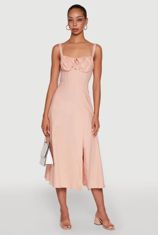 Haute Monde Sleeveless Lace Up Corset Dress with Side Slit made by Haute Monde