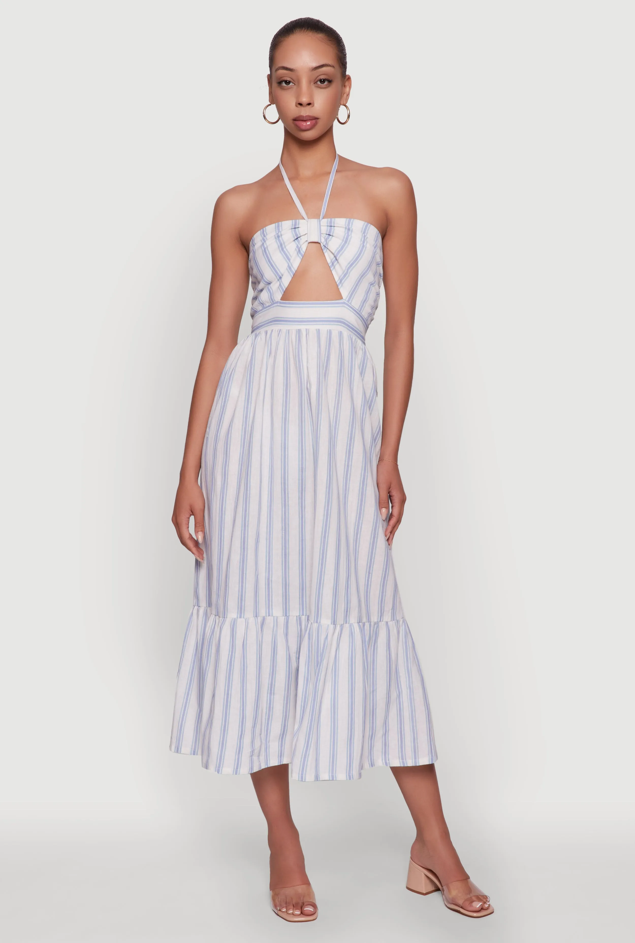 Spoon Jeans Striped Keyhole Halter Sundress sold by Rainbow product image thumbnail 2