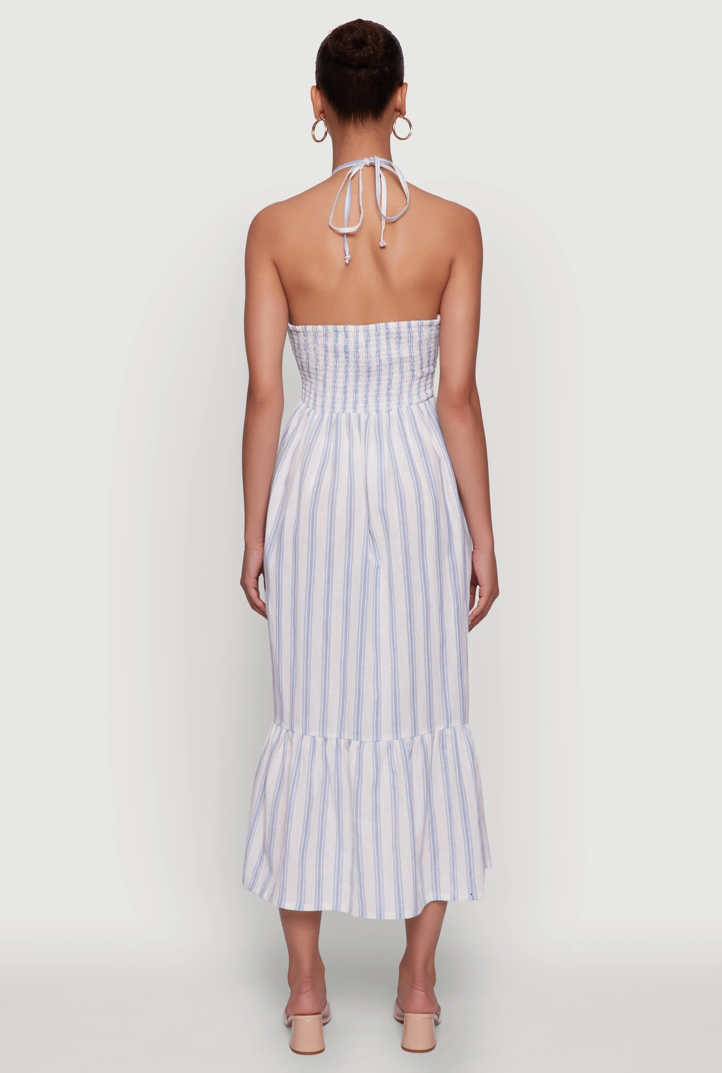 Spoon Jeans Striped Keyhole Halter Sundress sold by Rainbow product image thumbnail 5