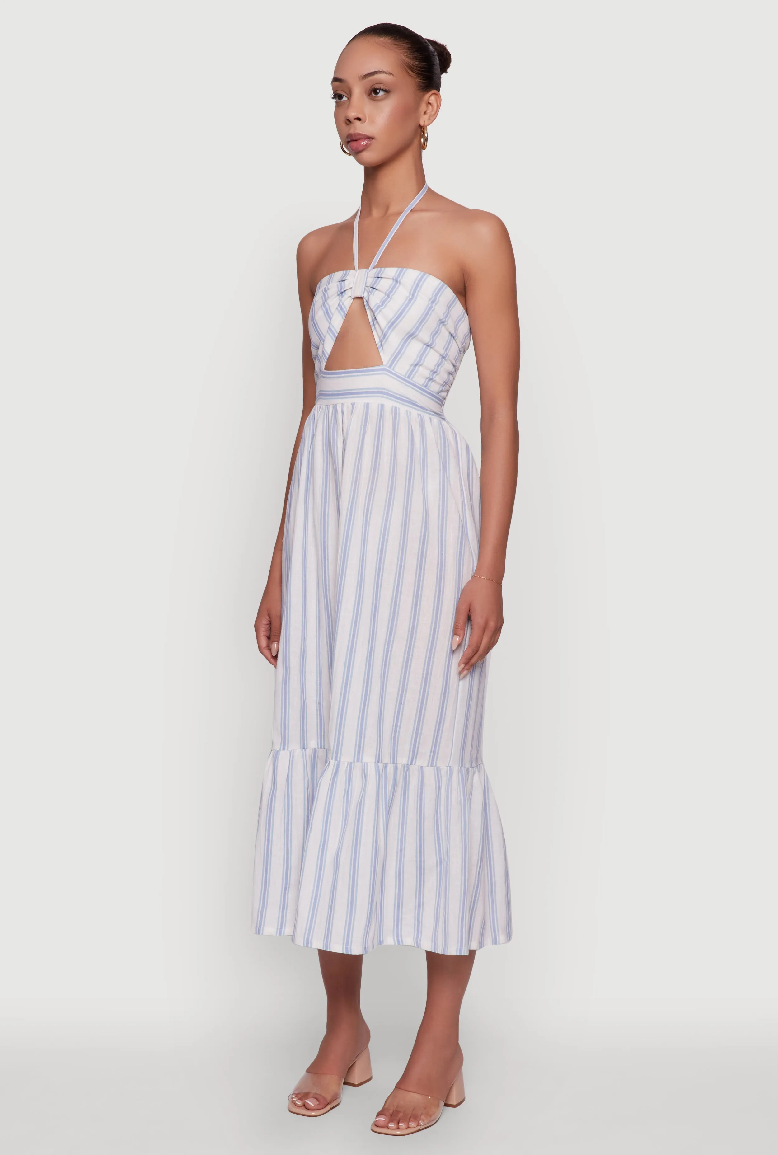 Spoon Jeans Striped Keyhole Halter Sundress sold by Rainbow product image thumbnail 3