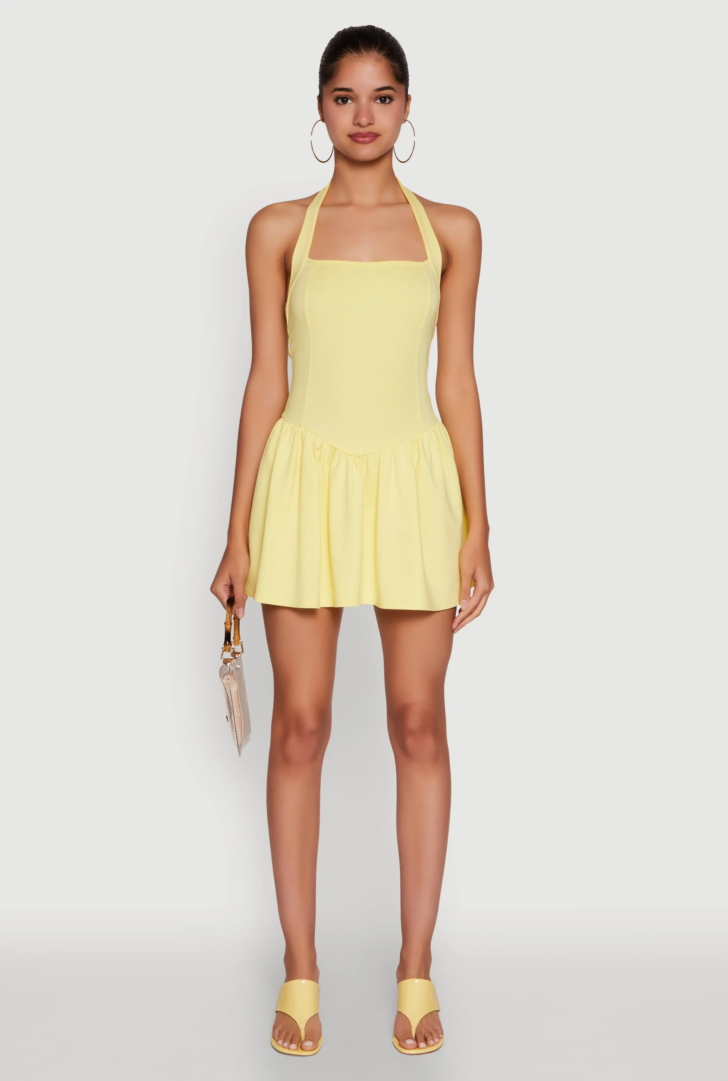 Trendy Snatched Skater Dress with Halter Neck sold by Rainbow