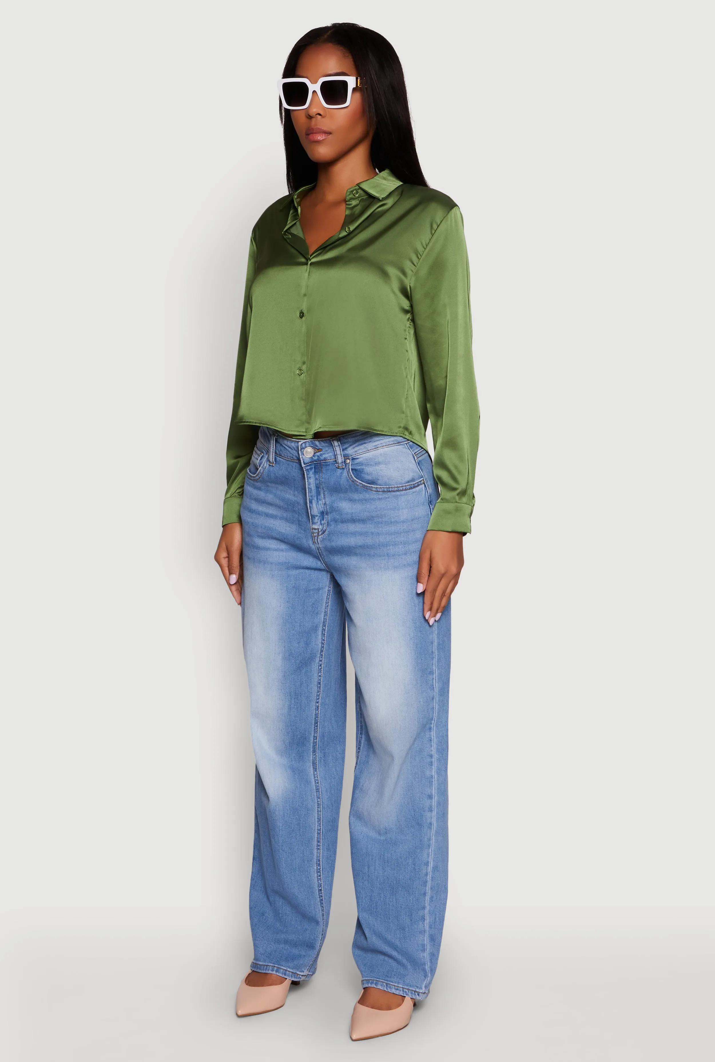 Satin Long Sleeve Shirt sold by Rainbow product image thumbnail 5