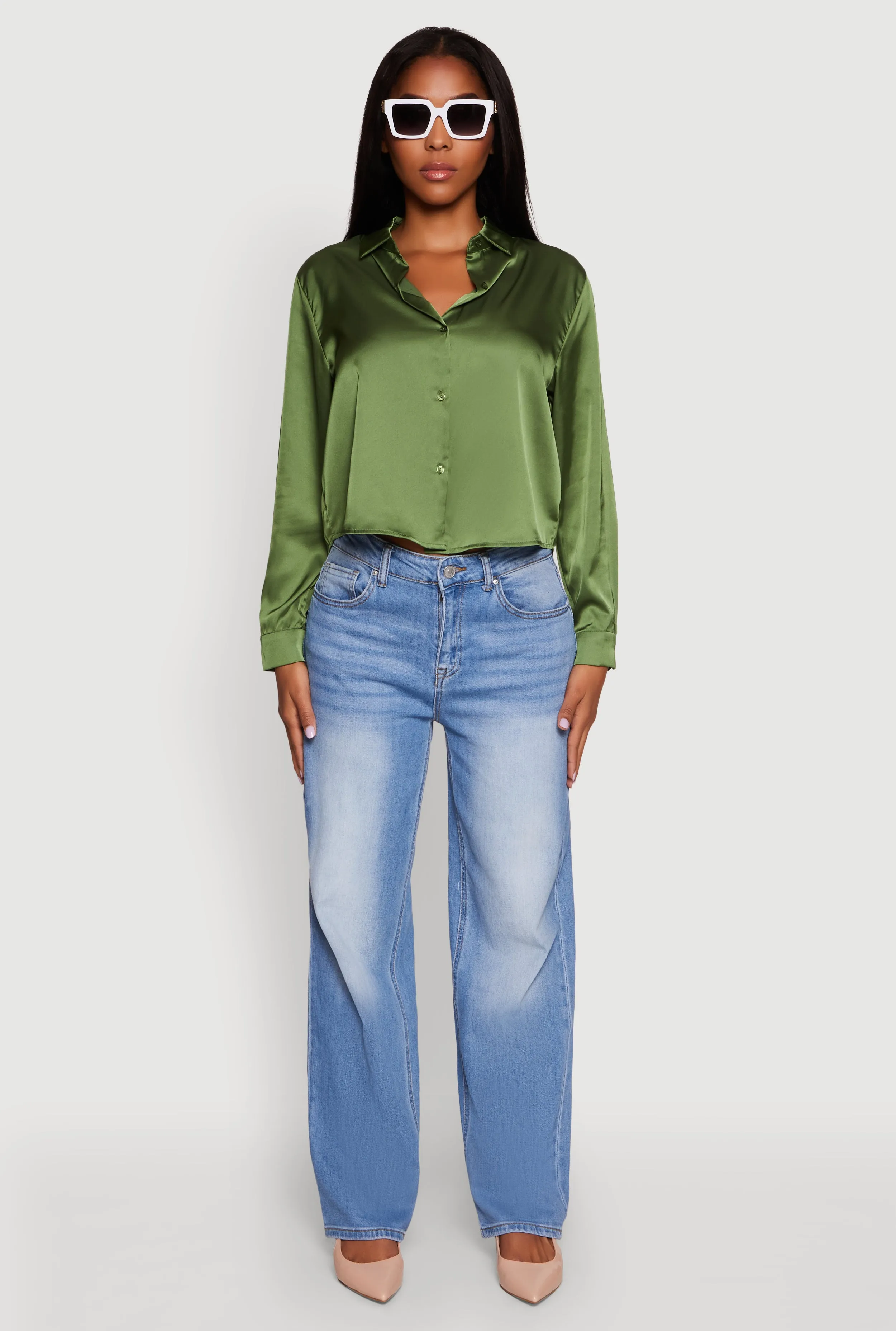 Satin Long Sleeve Shirt sold by Rainbow product image thumbnail 3