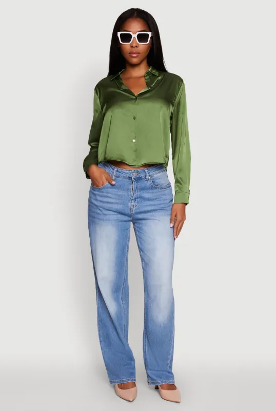 Satin Long Sleeve Shirt sold by Rainbow