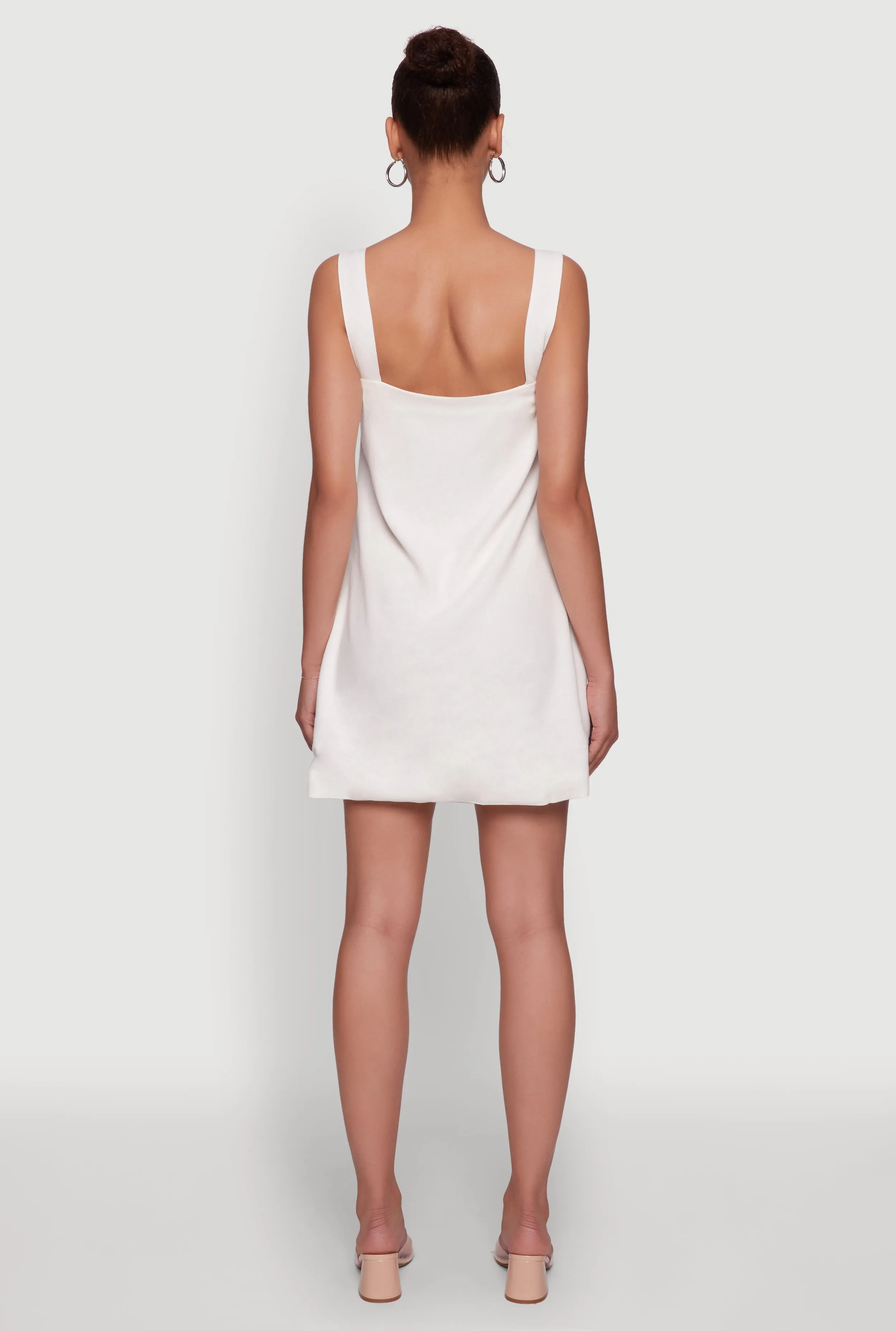 Trendy Linen Button Front Square Neck Dress sold by Rainbow product image thumbnail 5