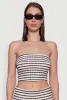 Trendy Striped Textured Knit Fold Over Tube Top sold by Rainbow