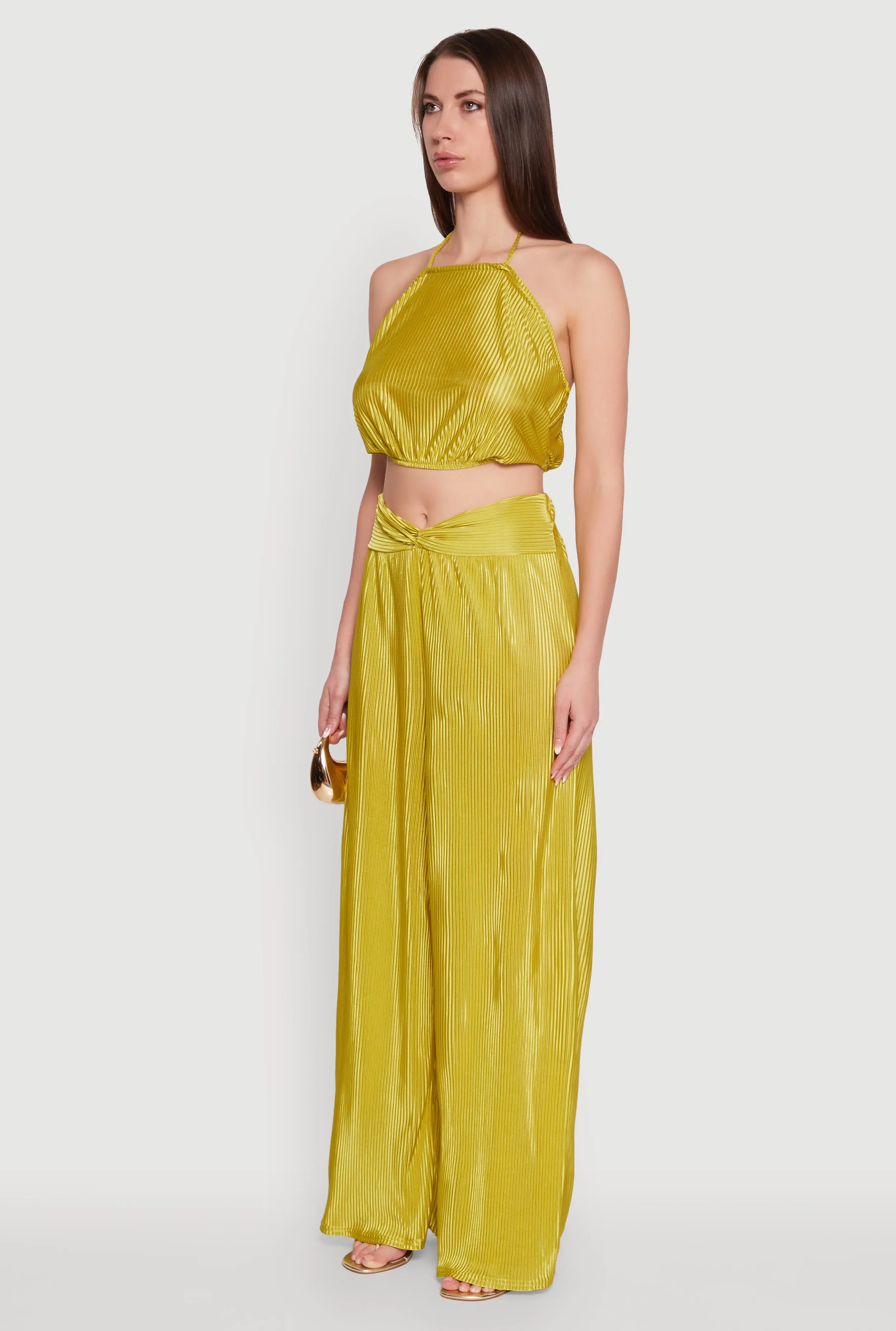 Stylish Halter Top in Cropped Hem and Plisse Fabric sold by Rainbow product image thumbnail 5