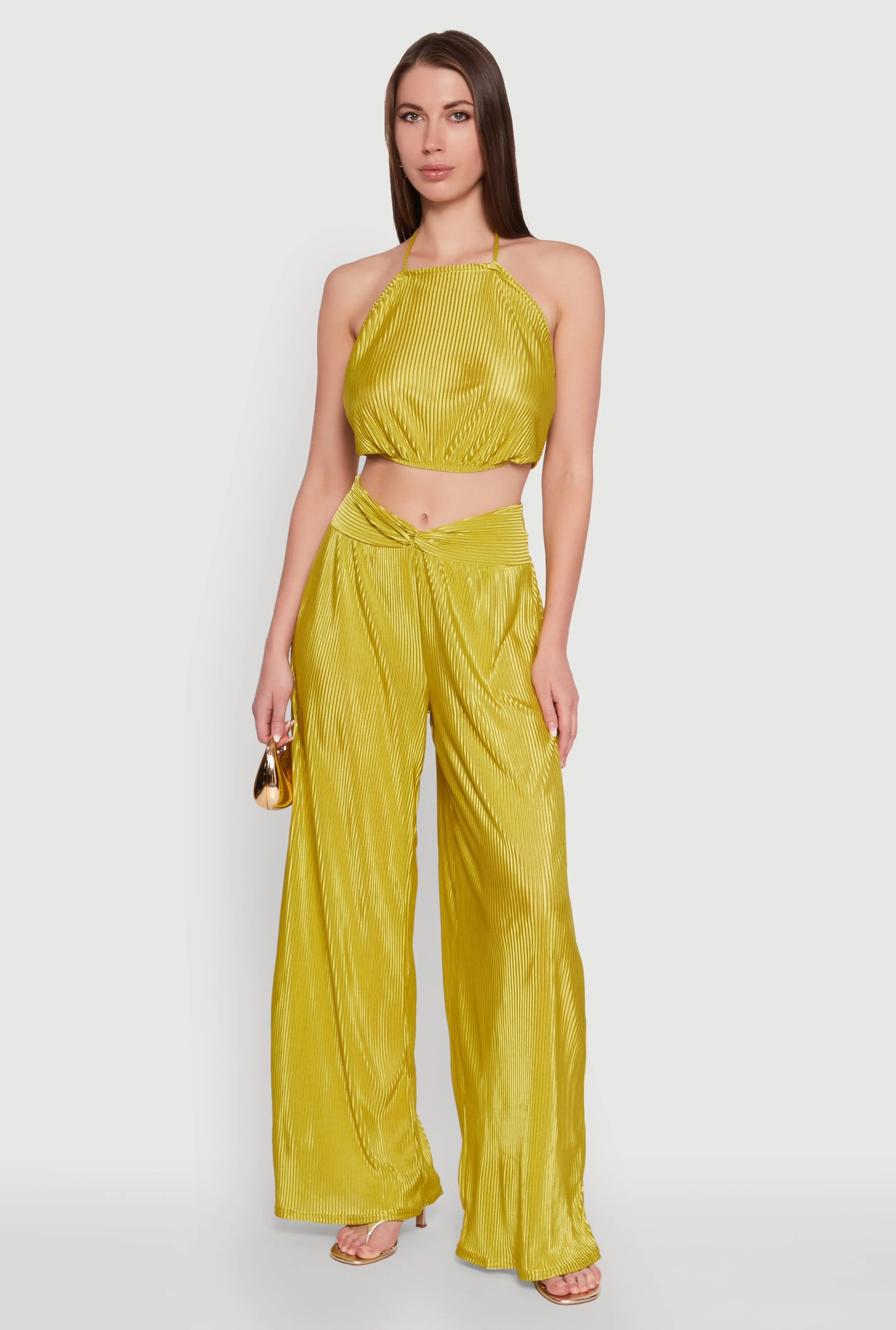Stylish Halter Top in Cropped Hem and Plisse Fabric sold by Rainbow product image thumbnail 2