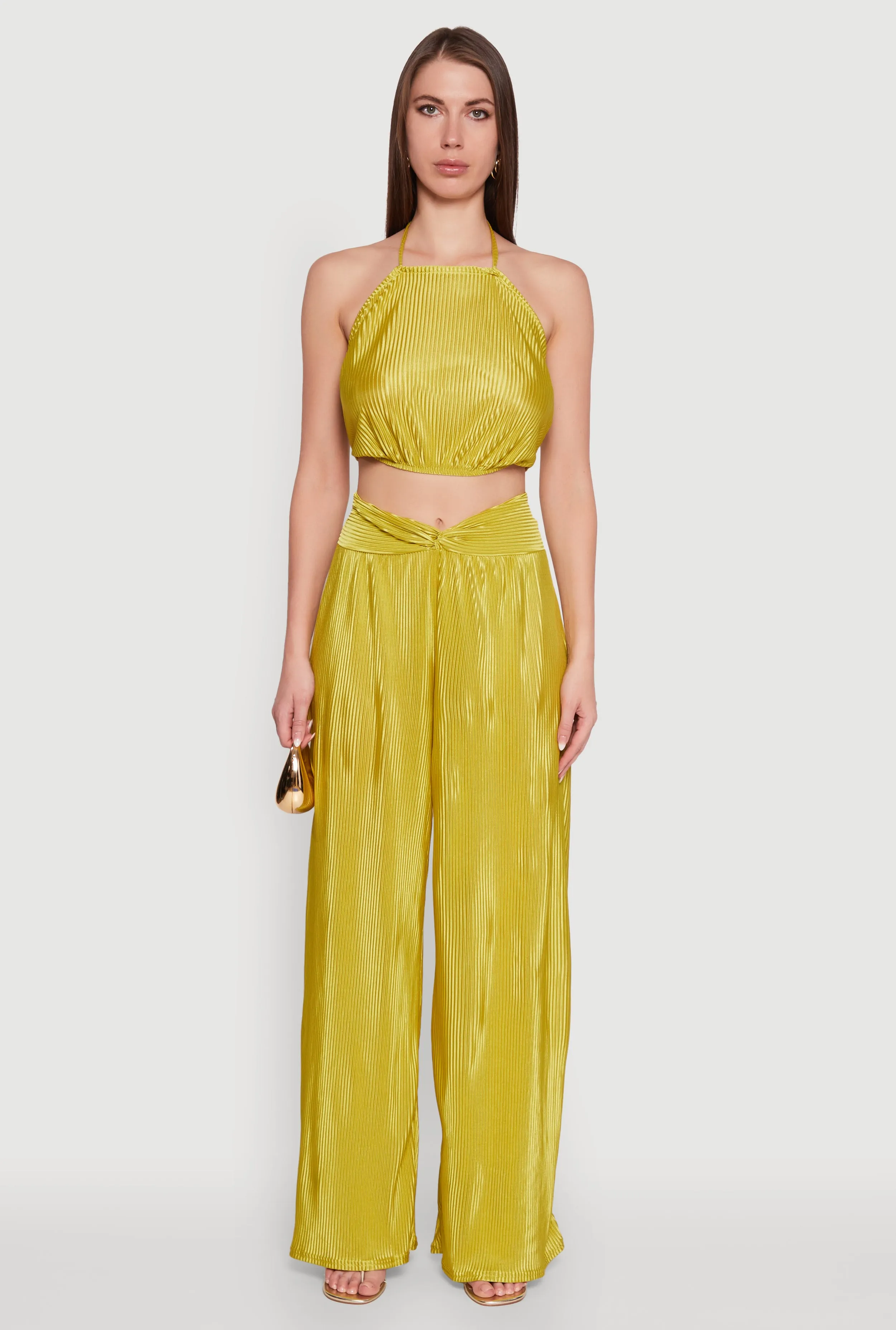 Stylish Halter Top in Cropped Hem and Plisse Fabric sold by Rainbow product image thumbnail 3