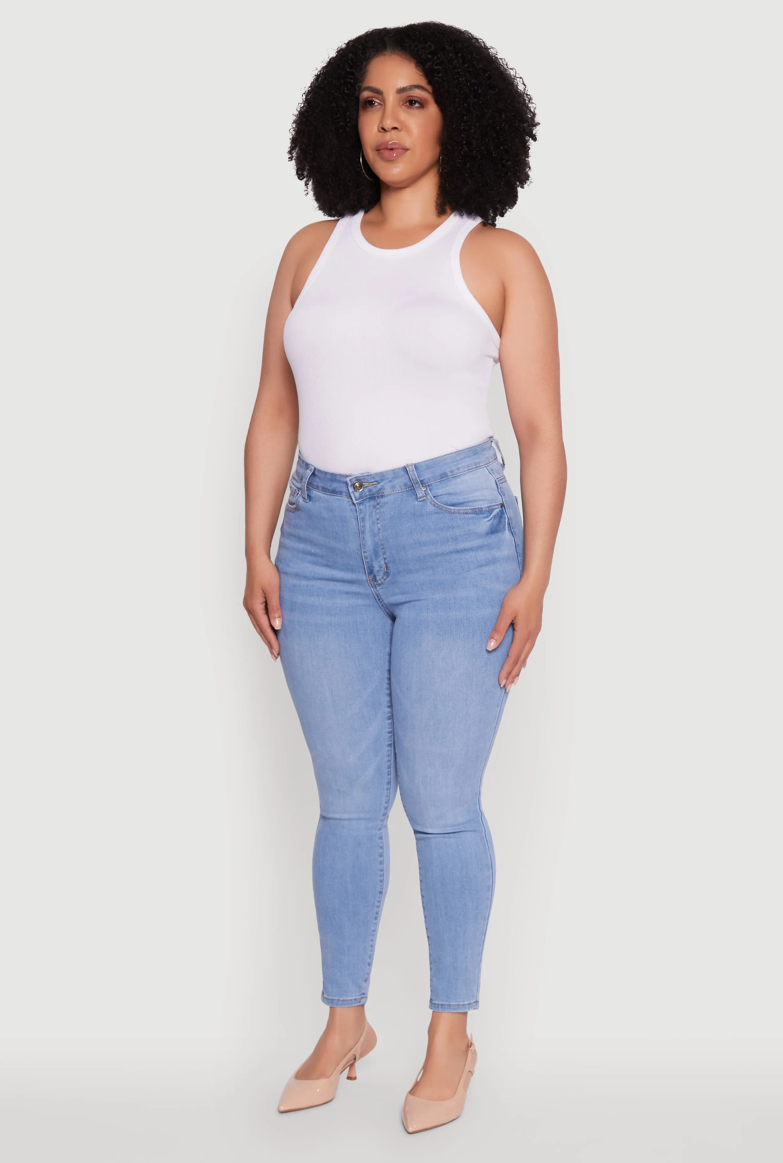 Plus Size WAX Stylish High Waisted Skinny Jeans sold by Rainbow product image thumbnail 3