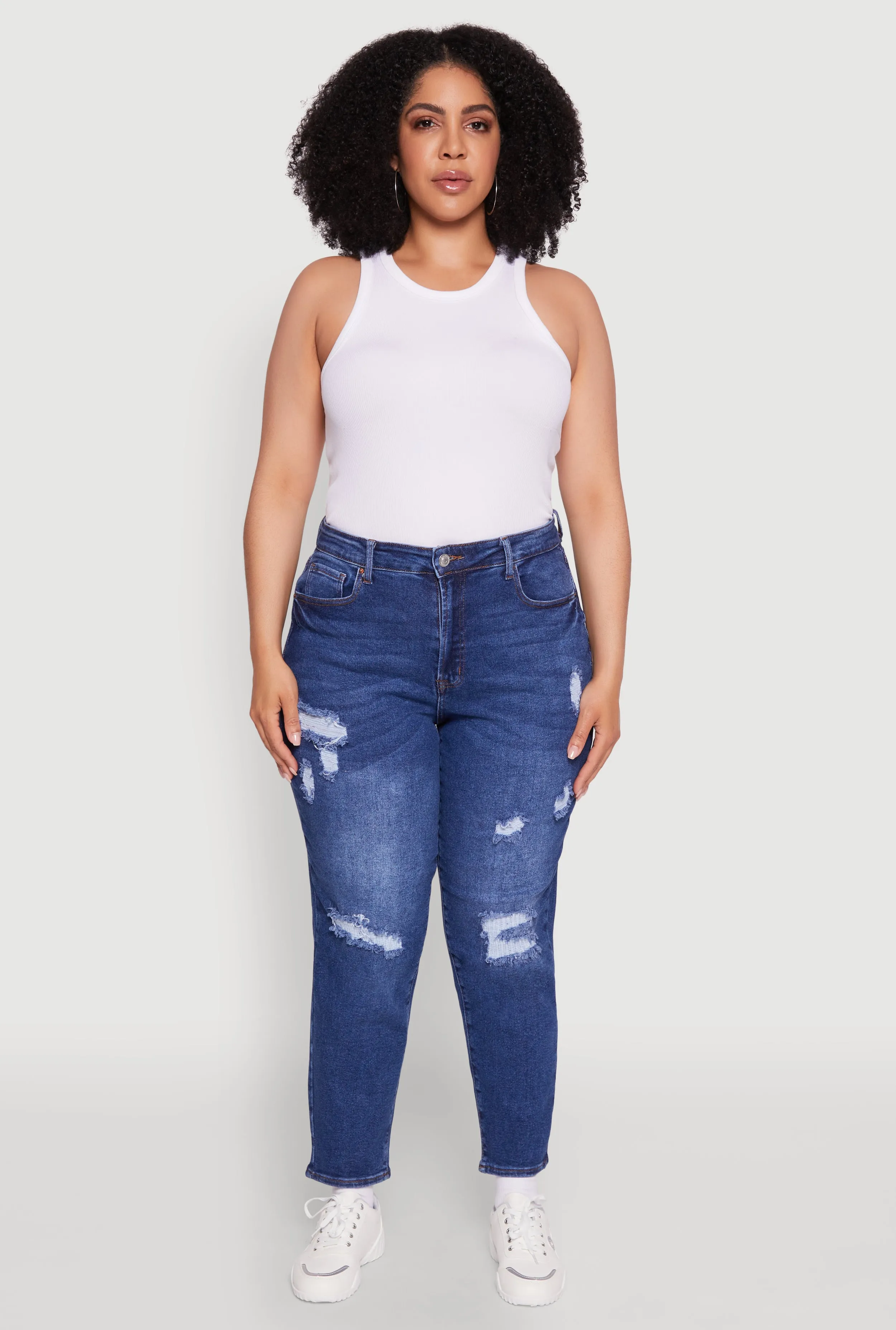 Plus Size WAX High Waist Distressed Jeans sold by Rainbow product image thumbnail 2